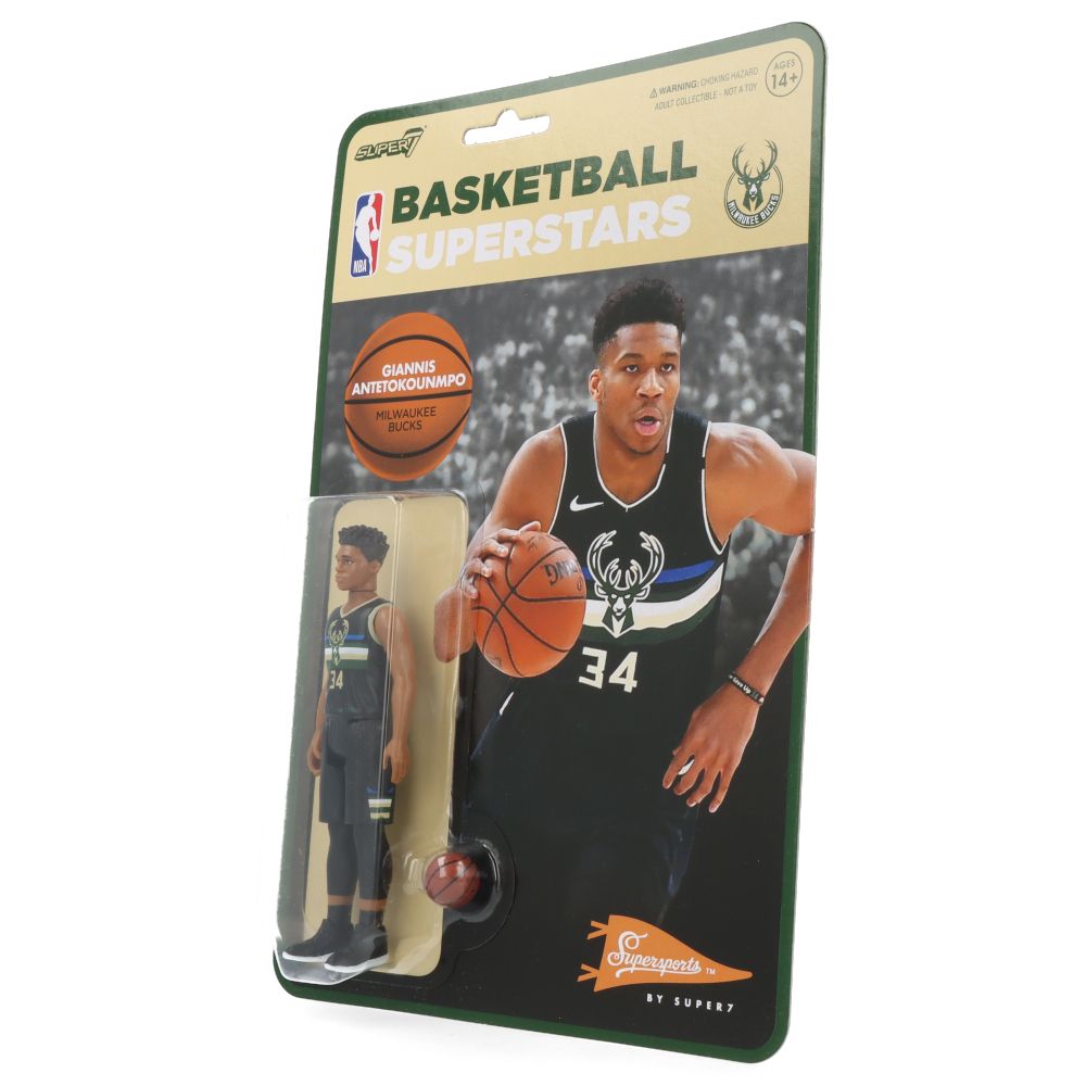 Giannis Antetokounmpo Milwaukee Bucks Black Statement Edition ReAction Figure - NBA Collectible Toy for Fans & Display