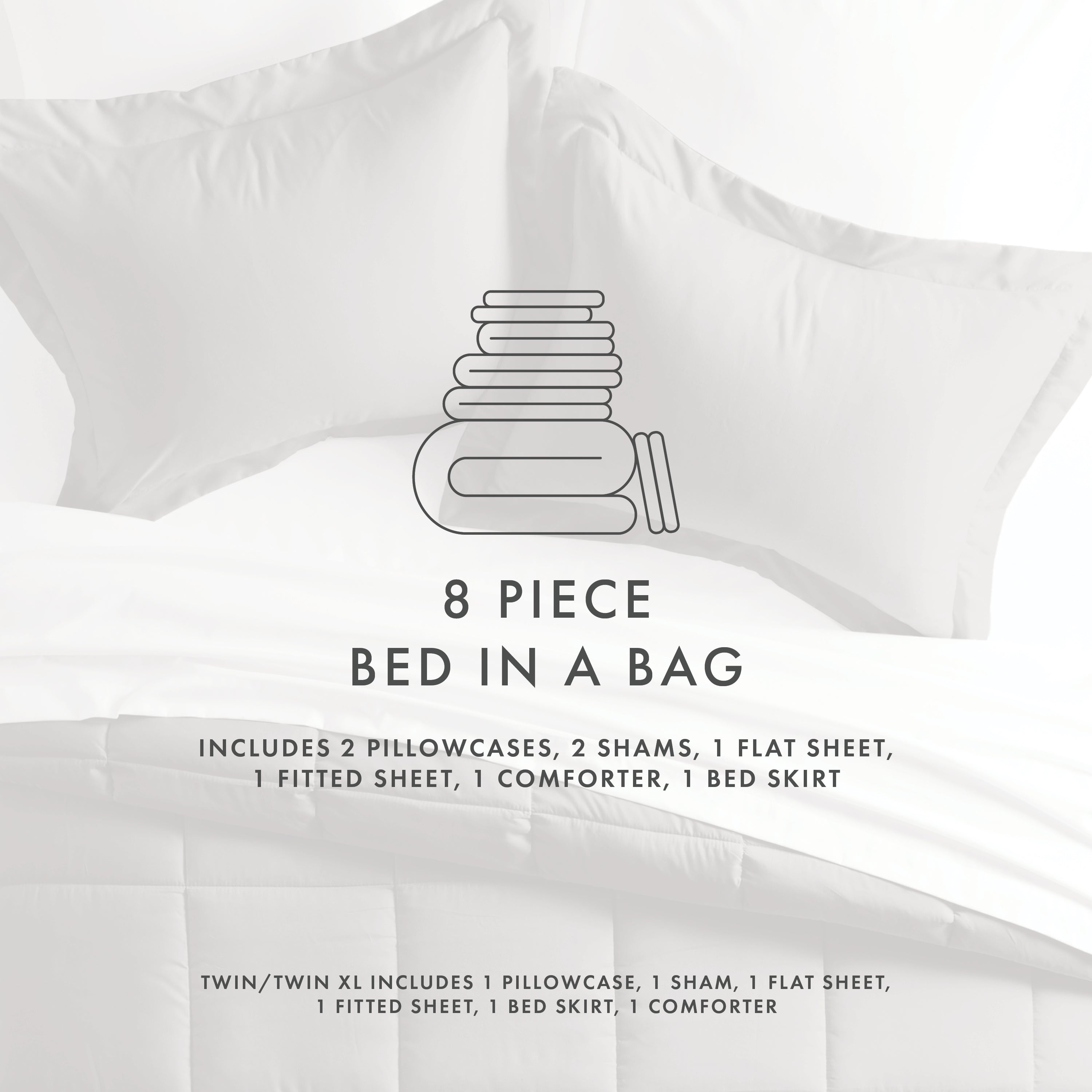 8-Piece Down Alternative Comforter Set - Hypoallergenic & Breathable Bedding Collection for All Seasons | Perfect for Master Bedroom, Guest Room, and Dorm Comfort