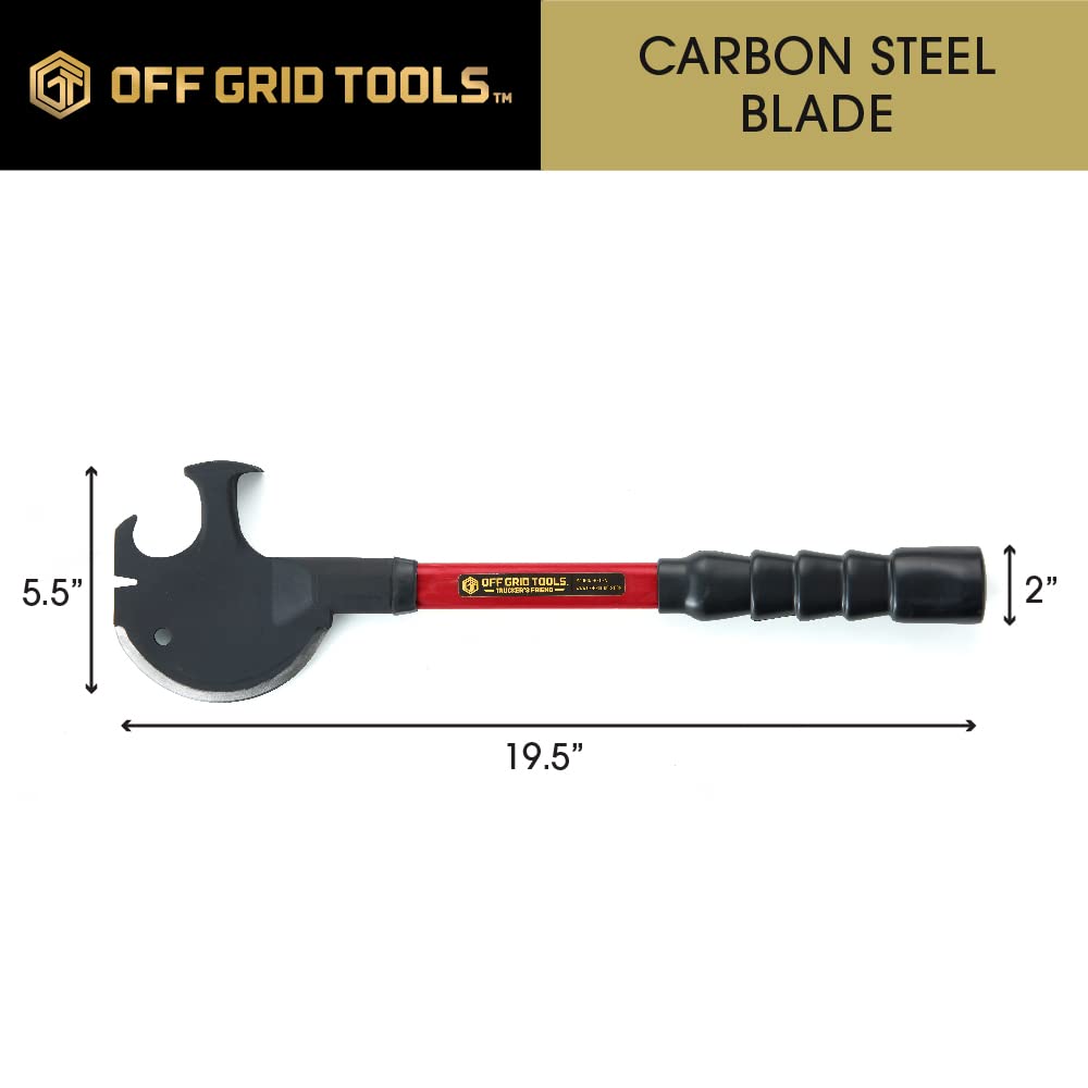 Pro Trucker’s Friend Multi-Tool – Red Carbon Steel Blade, Shock Absorbing Grip, Curved Axe Head, Hammer, Pry Bar & Nail Puller – Perfect for Camping, Survival, Construction & Emergency Situations
