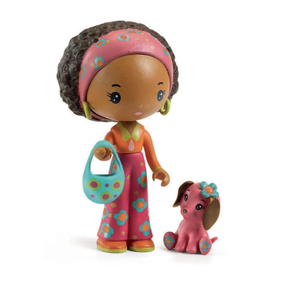 Djeco Tinyly Poppy & Nouky - Adorable Wooden Stacking Toy for Toddlers - Perfect for Early Learning & Playtime Fun
