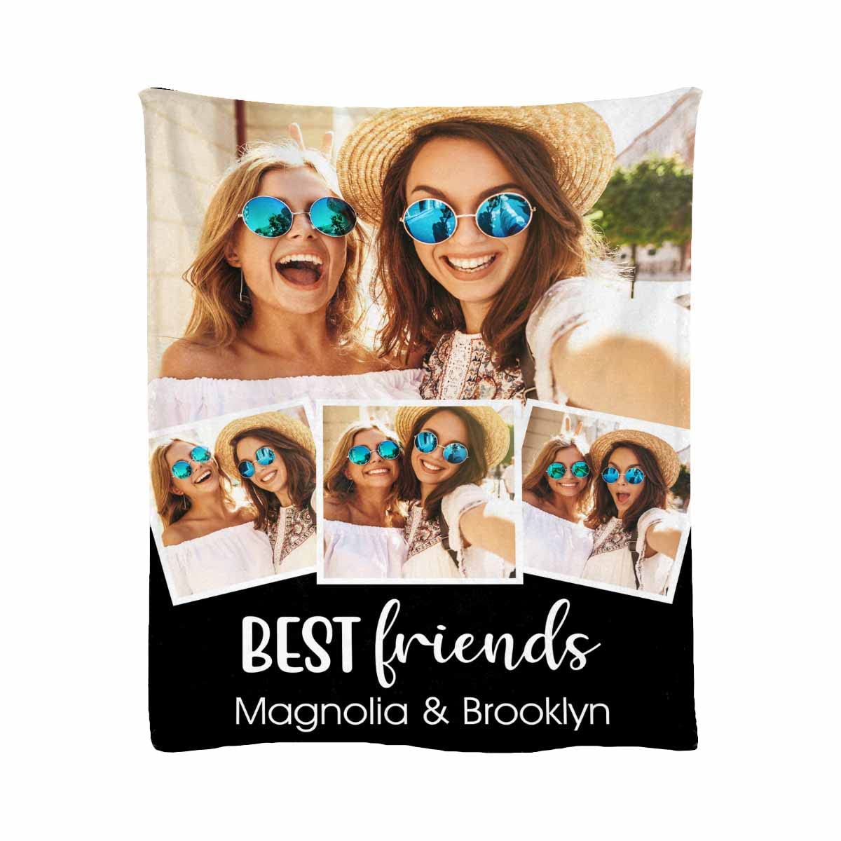 Best Friends Forever Custom Photo Fleece Blanket - Ultra Soft 70x80 Inch Personalized Gift for Couples, Birthday, Anniversary - Perfect for Cuddling on Couch, Bed & Movie Nights