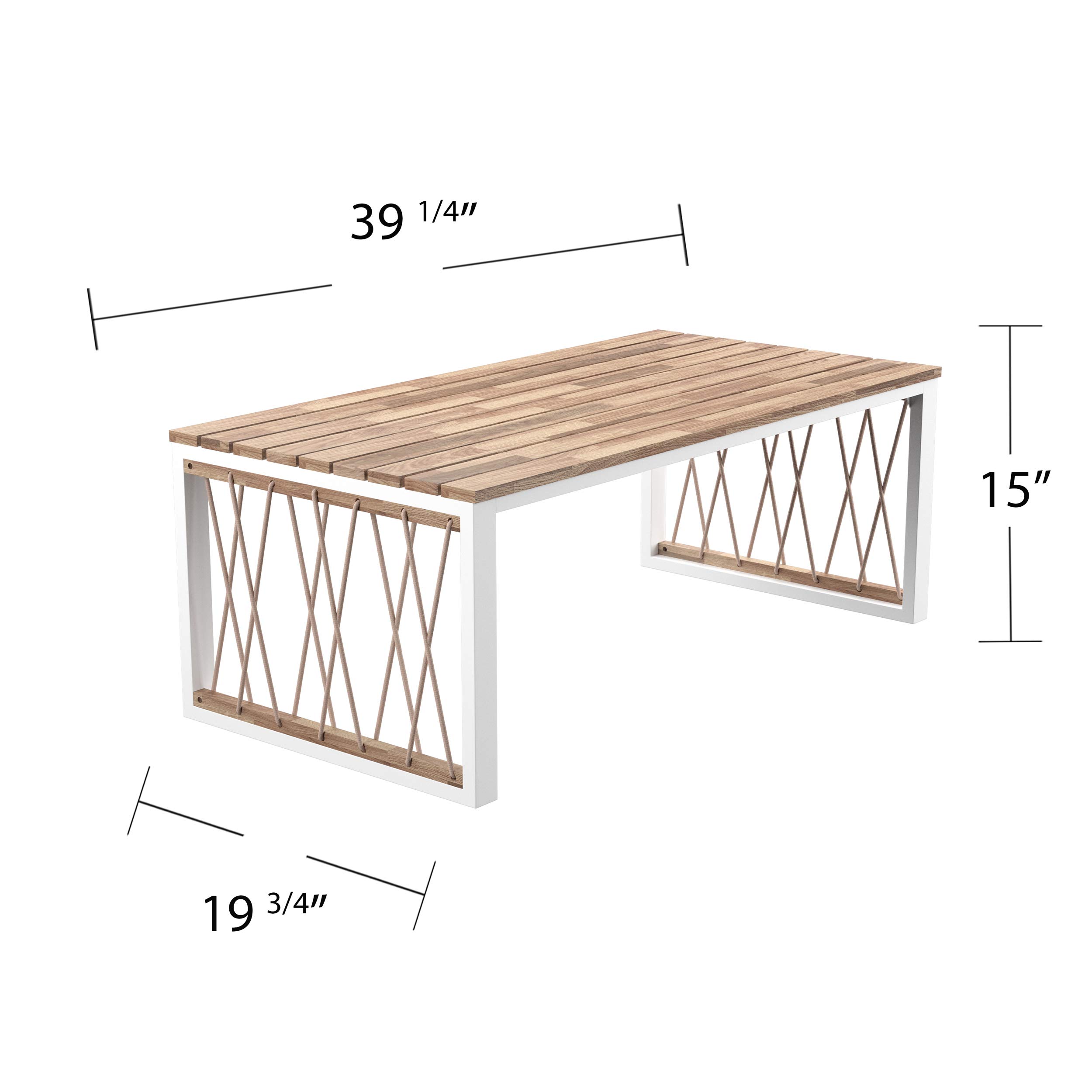SEI Furniture Wallmond Coffee Table - Natural & White Finish - Modern Living Room Center Table for Home Decor & Small Space