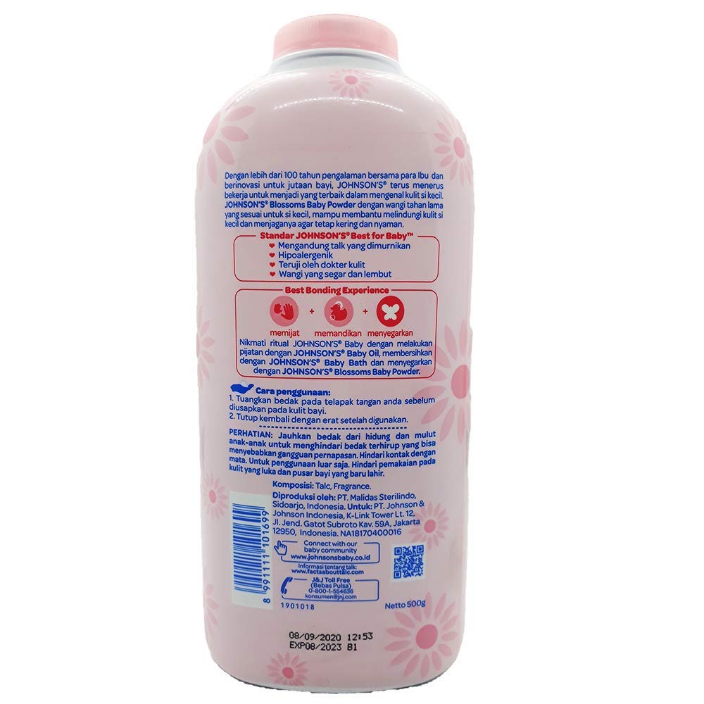 Johnson's Baby Powder 500g - Talc-Free for Sensitive Skin & Diaper Care