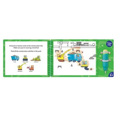 Peaceable Kingdom Water Art Book with Refillable Brushes - Reveal Colorful Vehicle Scenes, Perfect for Kids' Creative Play and Travel Entertainment