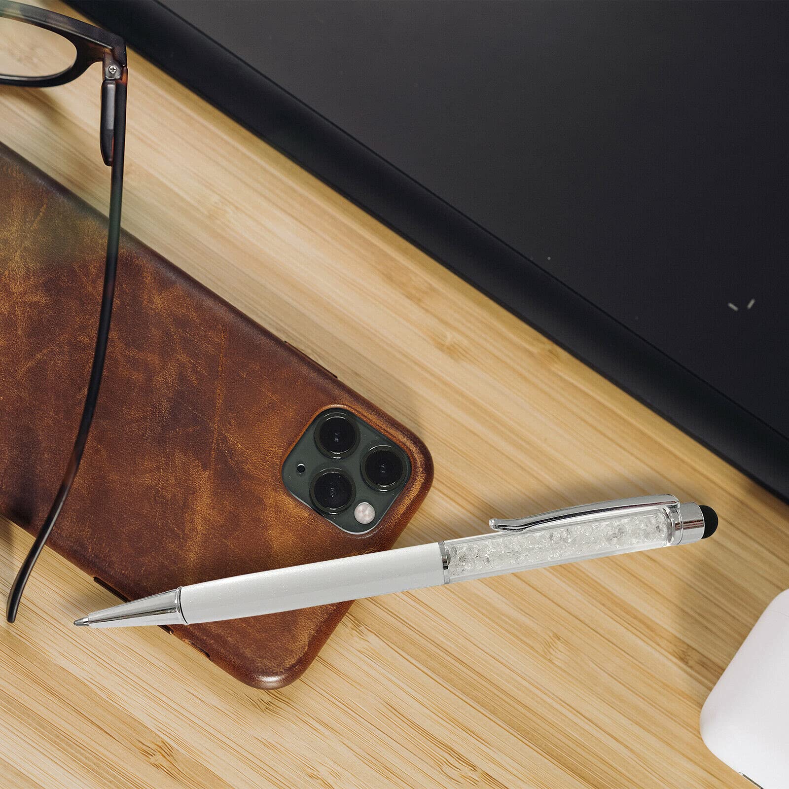 Crystal Stylus Pen - White for Touchscreens & Writing