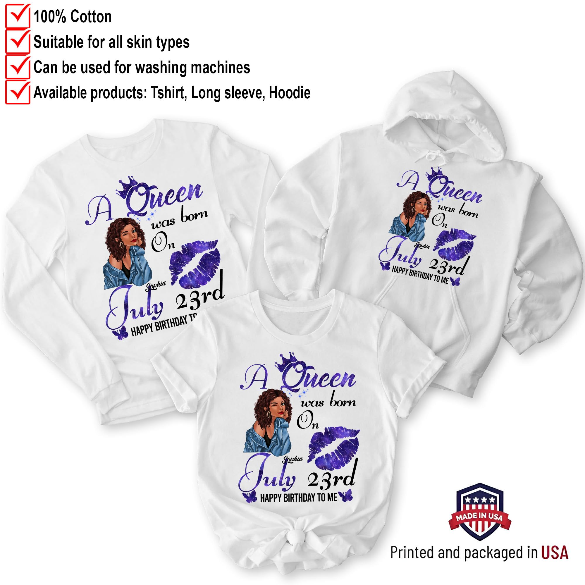 Custom July Birthday T-Shirts for Women - Unique July Birthday Gifts & Cute July Tops - Perfect for Birthday Parties, Girls Night Out & Summer Celebrations