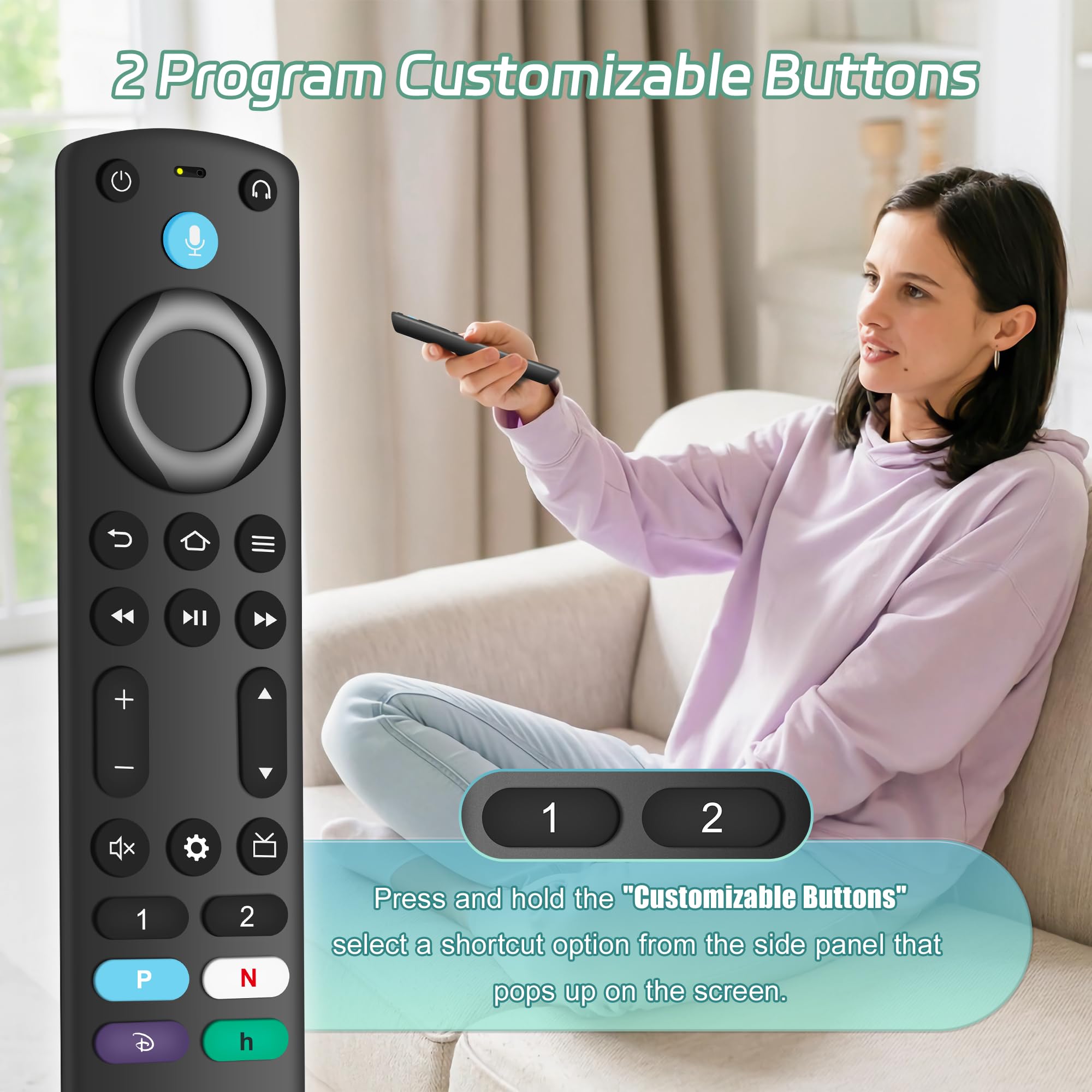 Replacement Voice Remote Control Compatible with Fire TV Stick 4K/Lite, Fire TV Cube & Insignia/Pioneer AMZ Smart TVs - Hands-Free Alexa Control for Streaming & Smart Home Devices