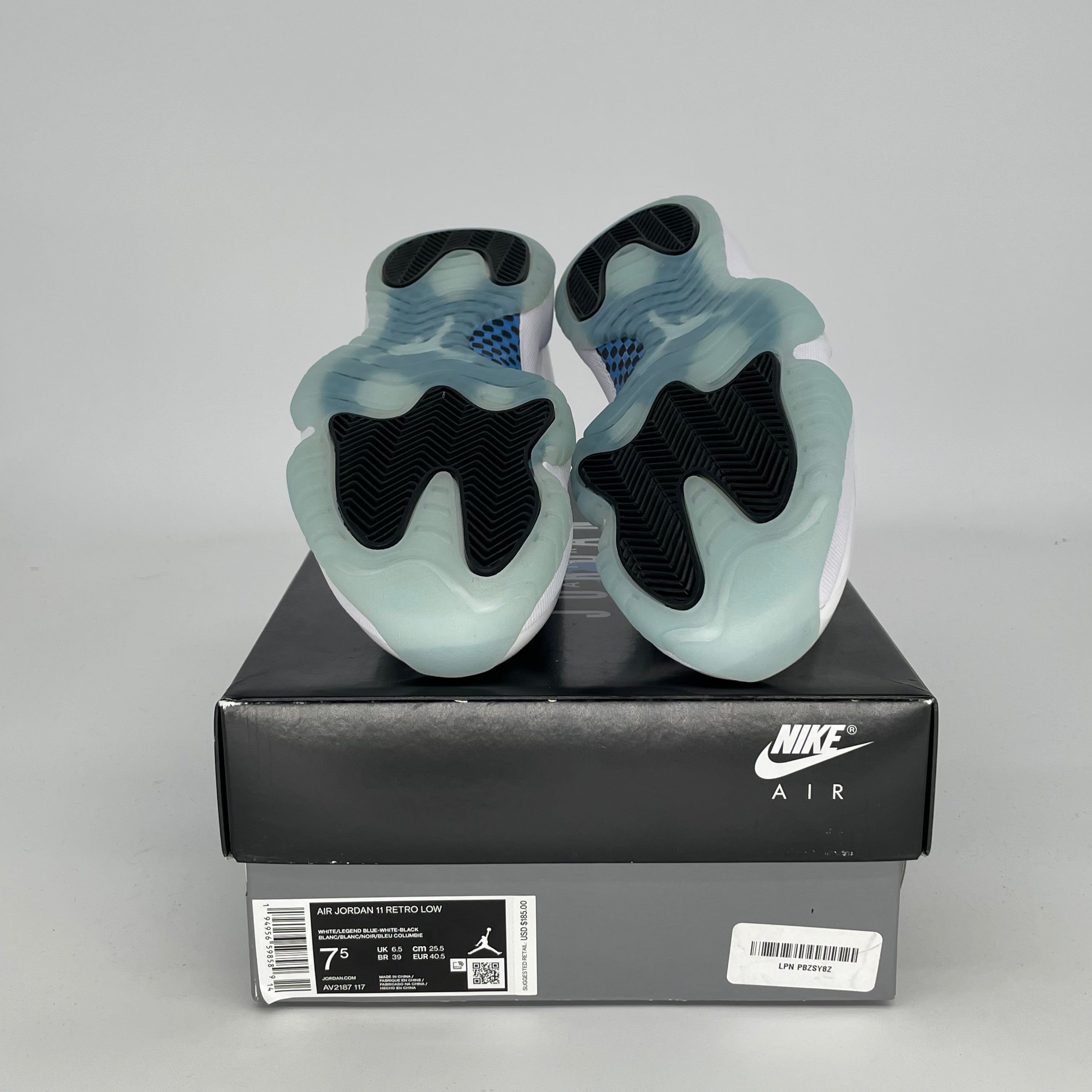 AIR JORDAN 11 LOW LEGEND BLUE Sneakers - Men's Size 7.5 / Women's Size 9W (AV2187-117) - Retro Basketball Shoes for Casual Wear & Street Fashion
