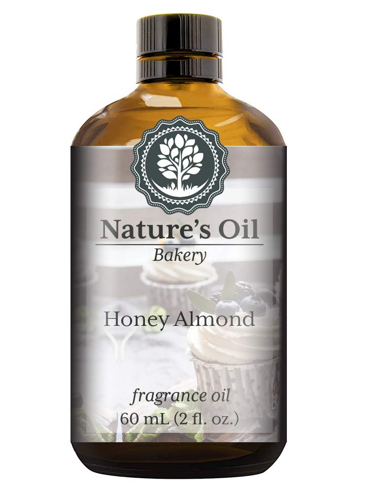 Honey Almond Fragrance Oil - 60ml Essential Oil for Aromatherapy Diffusers, Handmade Soap, Scented Candles, Body Lotion | Home & Linen Spray, DIY Bath Bombs & Slime | Relaxing Scent for Spa, Bedroom & Yoga