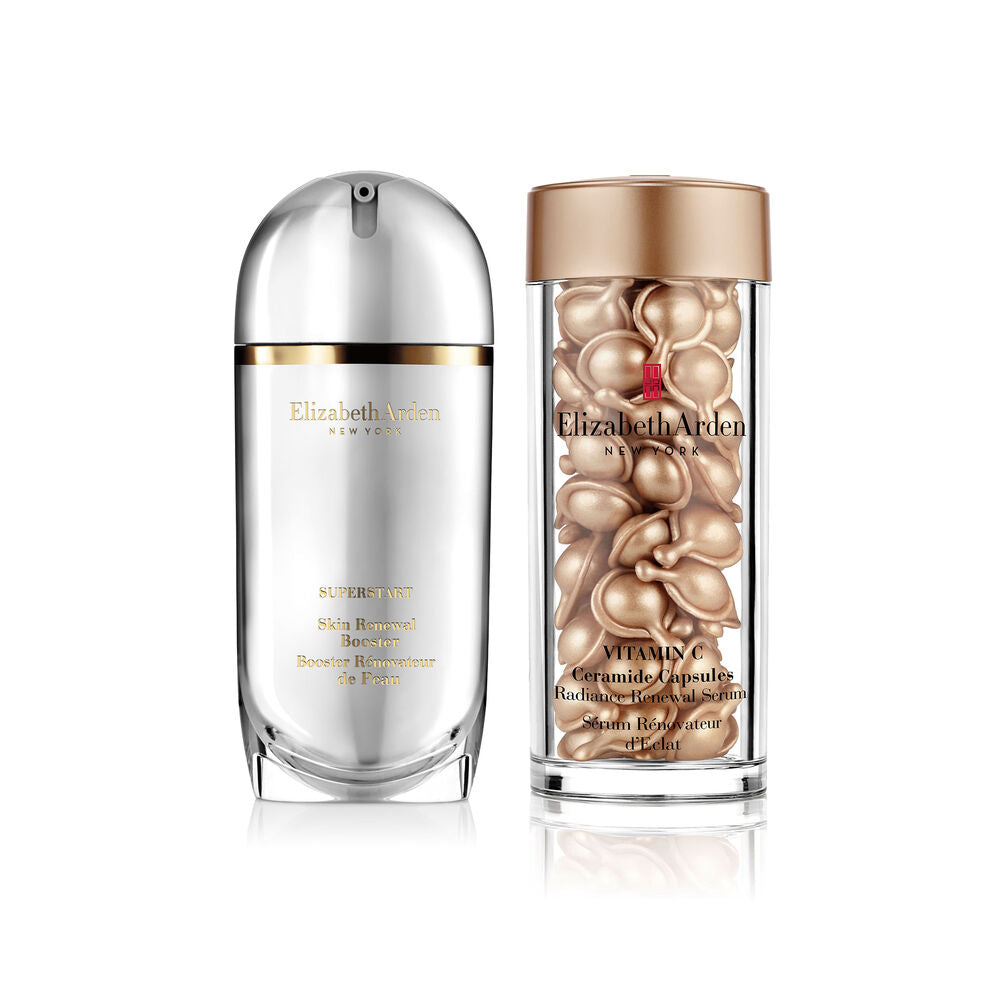 Superstart Skin Renewal Booster & Vitamin C Ceramide Radiance Serum Set - Brightening Anti-Aging Skincare Duo for Glowing Complexion | Day & Night Use for Face & Neck