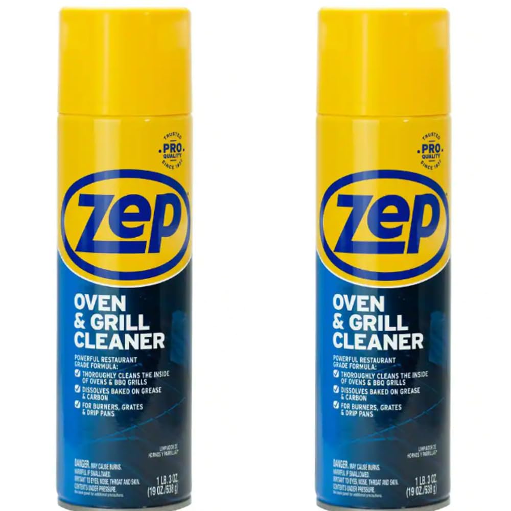 19 oz. Oven and Grill Cleaner Spray (2-Pack) - Heavy Duty Degreaser for Stovetop, BBQ, Racks & More - Safe for Kitchen Appliances & Outdoor Grills