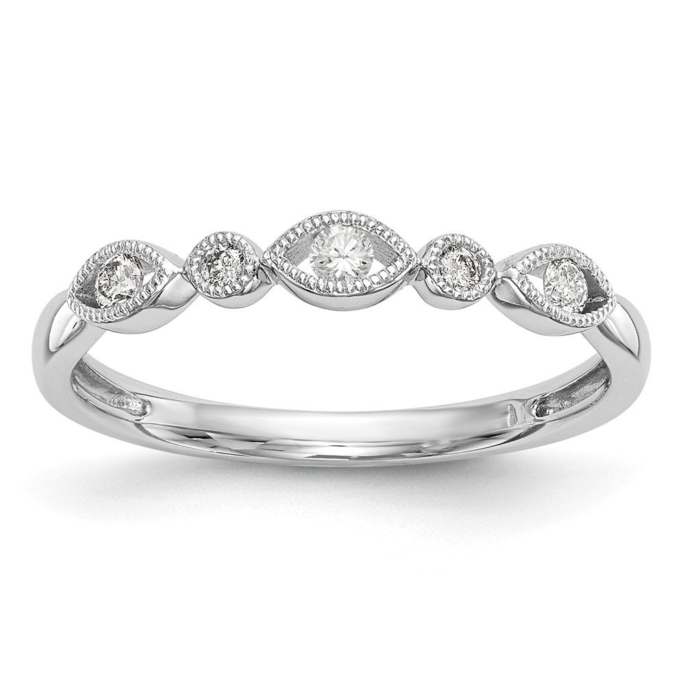 14K White Gold Diamond Wedding Band Ring for Women - 0.13cttw Solid Gold Bridal Ring - Perfect for Engagement, Anniversary & Special Occasions
