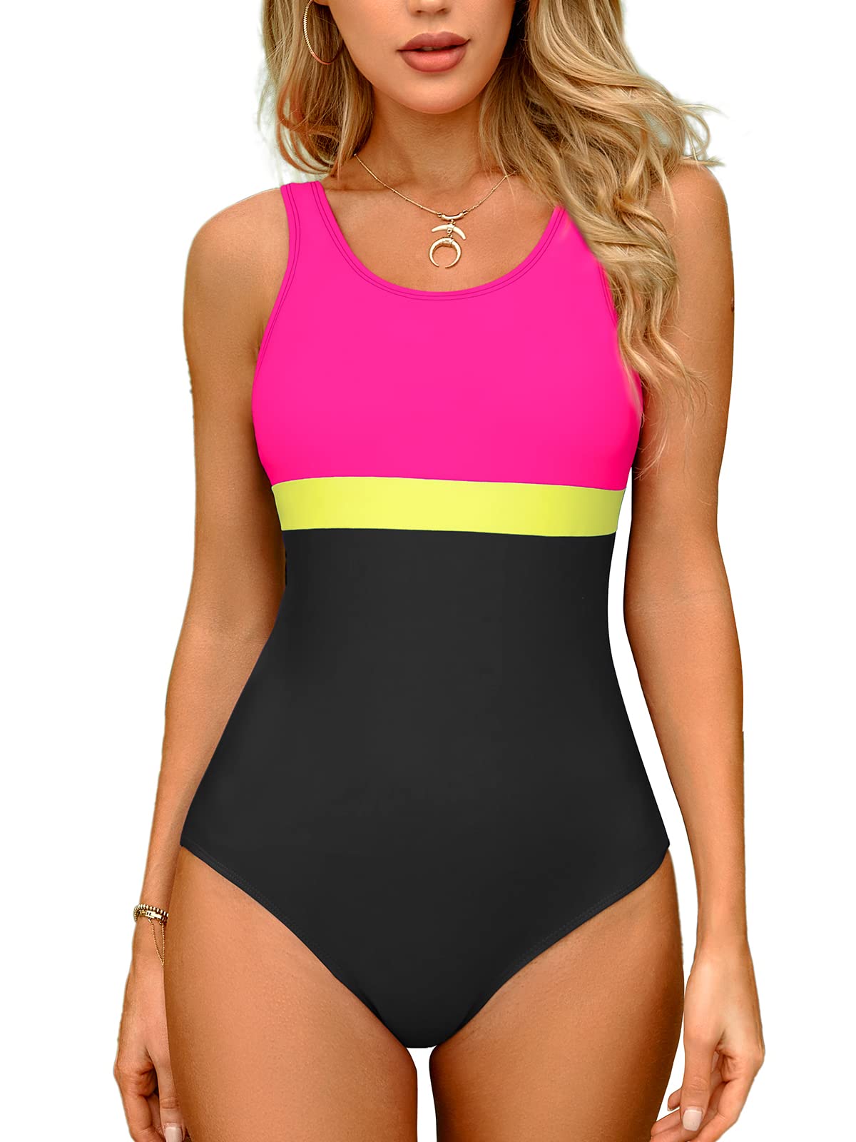 MOLYBELL Women's One Piece Swimsuit - High Waisted Athletic Bathing Suit for Swimming, Surfing & Beach Workouts | Tummy Control & Quick Dry Fabric