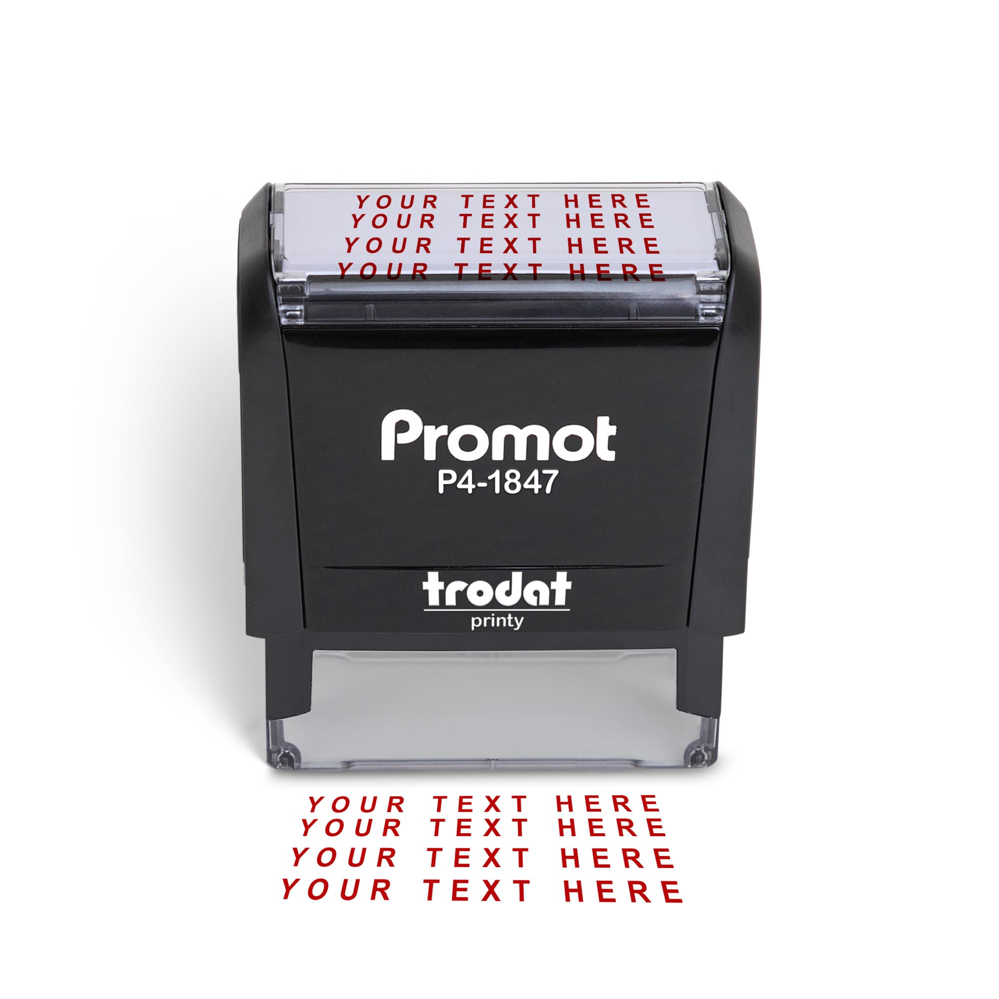Custom Self Inking Stamp - Personalized Address Stamp with 4 Lines of Text, Easy Ink Cartridge Replacement, Office & Home Use (Medium Size) | Perfect for Business Cards, Envelopes, Documents & Mailings