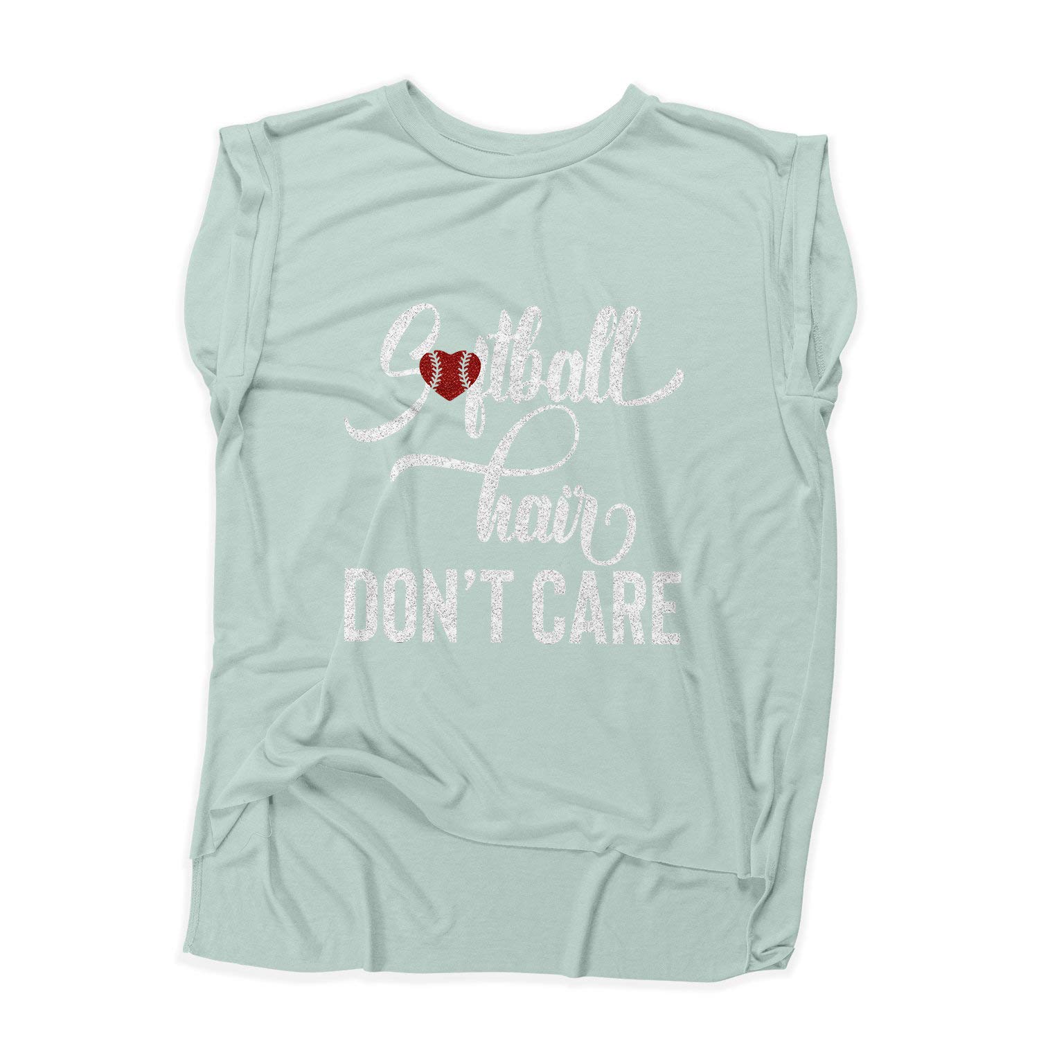 NanyCrafts Women's Softball Hair Don't Care Flowy Muscle Tee - Comfortable & Stylish Athletic Top for Casual Wear, Gym, and Sports Activities