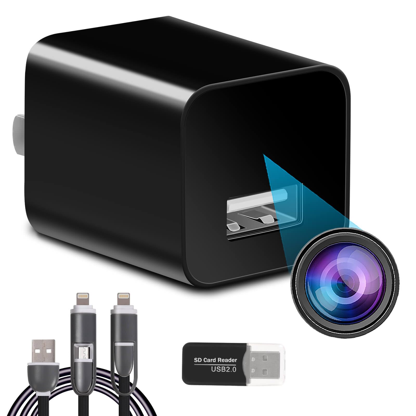 1080P Mini Hidden Spy Camera USB Charger - Wireless Nanny Cam & Surveillance Device for Home Security, Office Monitoring, and Secret Recording