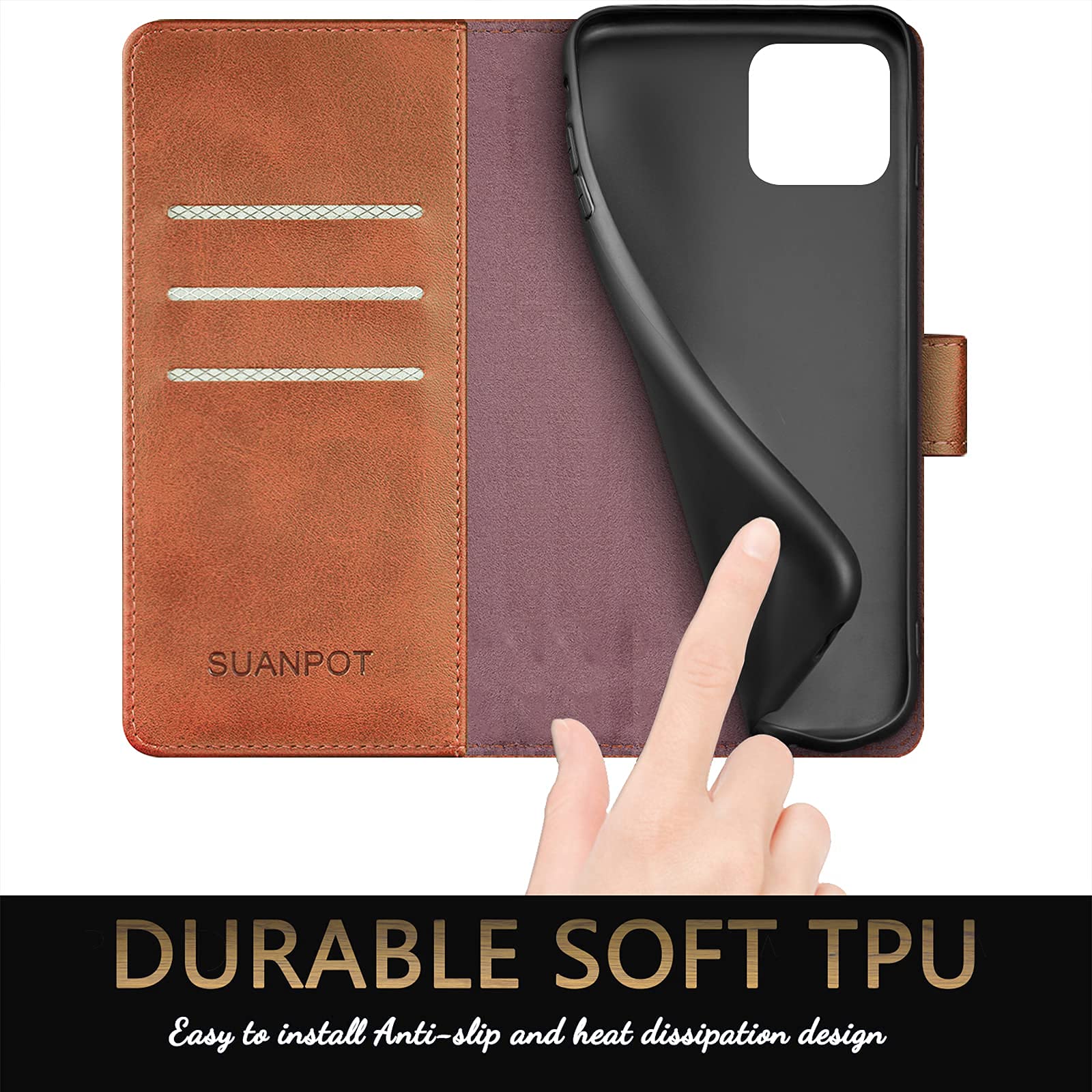 iPhone 13 Pro Wallet Case - RFID Blocking PU Leather Cover with Card Holder | Shockproof Protection for Daily Use
