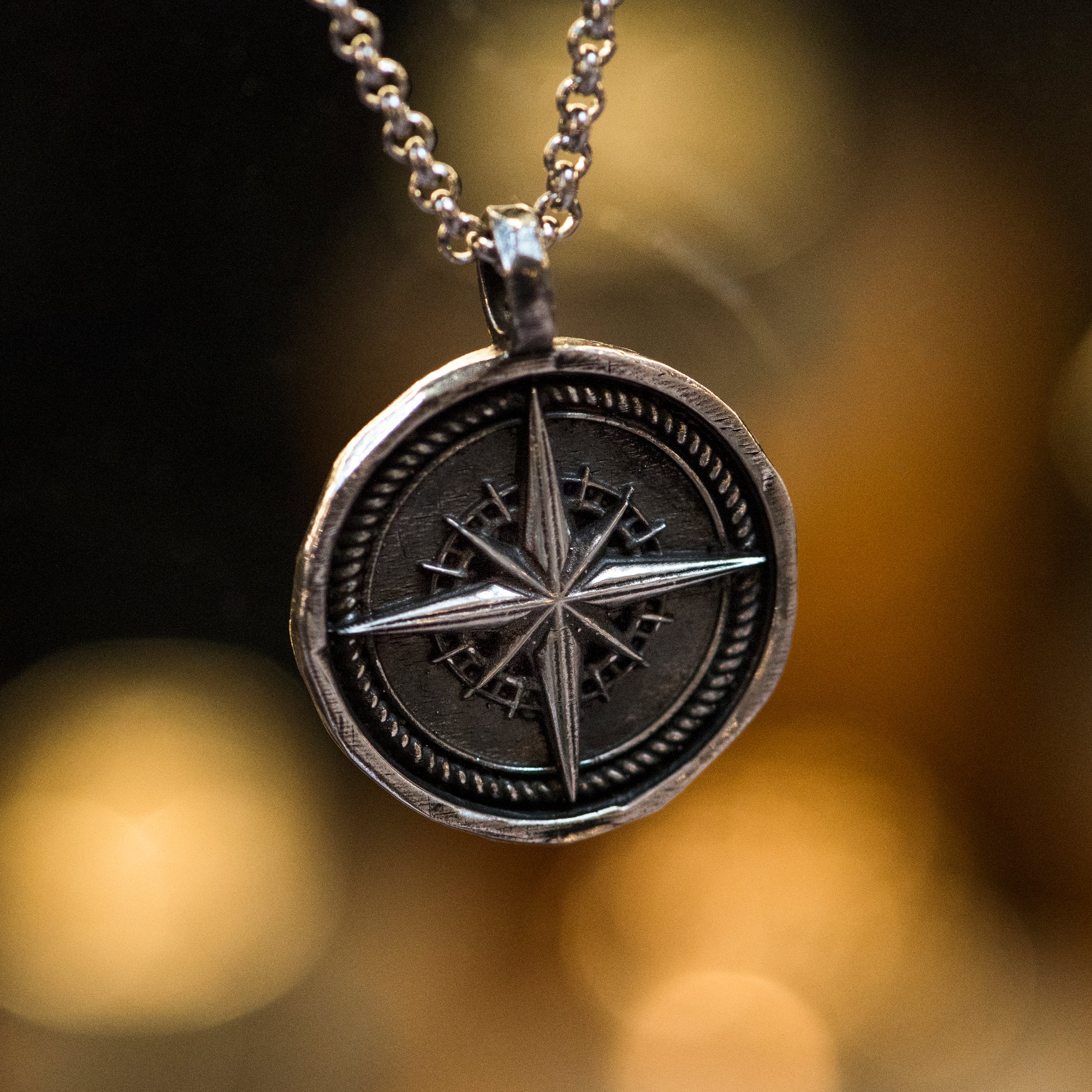WAYPOINT Compass Pendant Necklace - Outdoor Adventure Gear for Hiking, Camping & Travel - Stainless Steel Survival Jewelry Gift