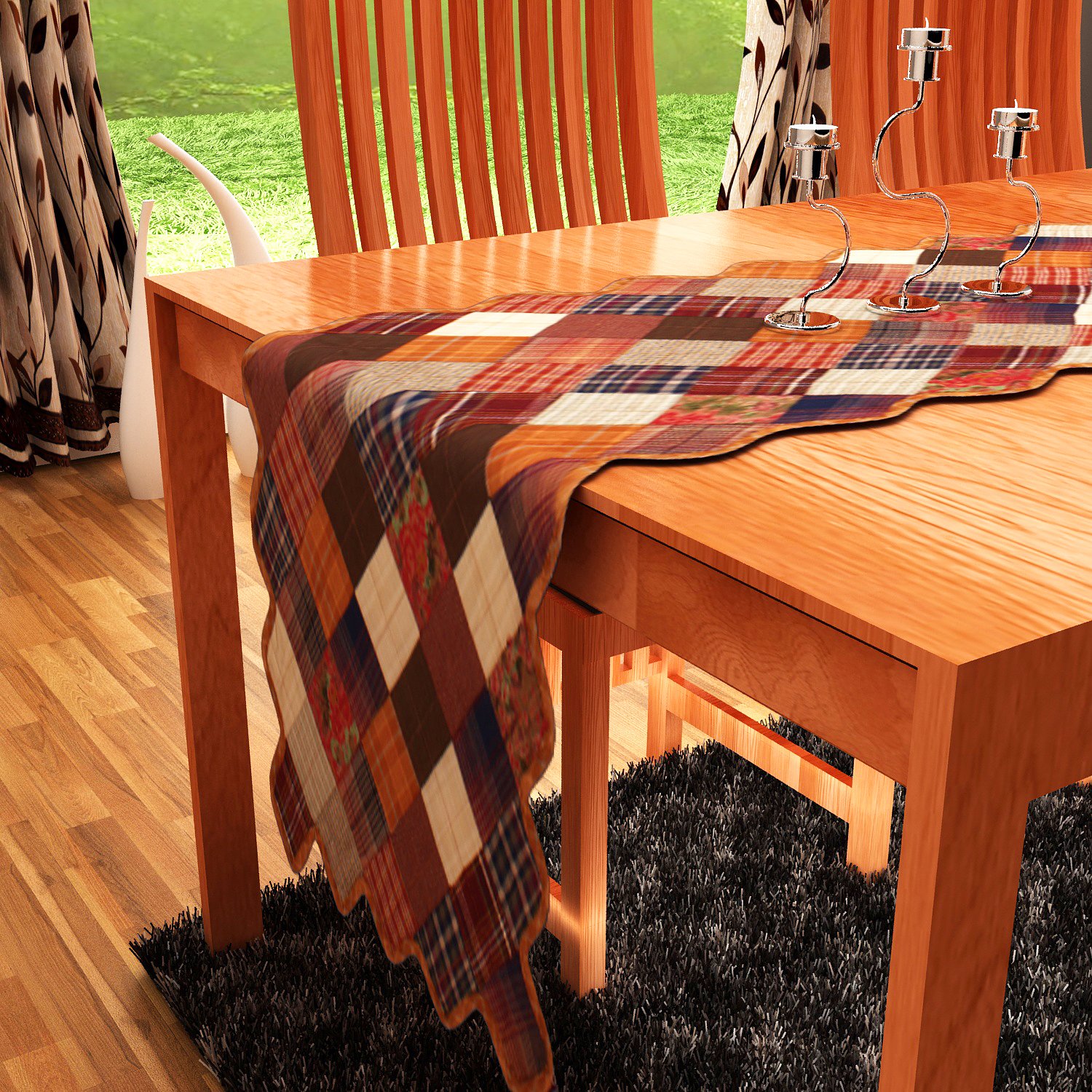 Quilted Coffee Table Runner & Topper 14