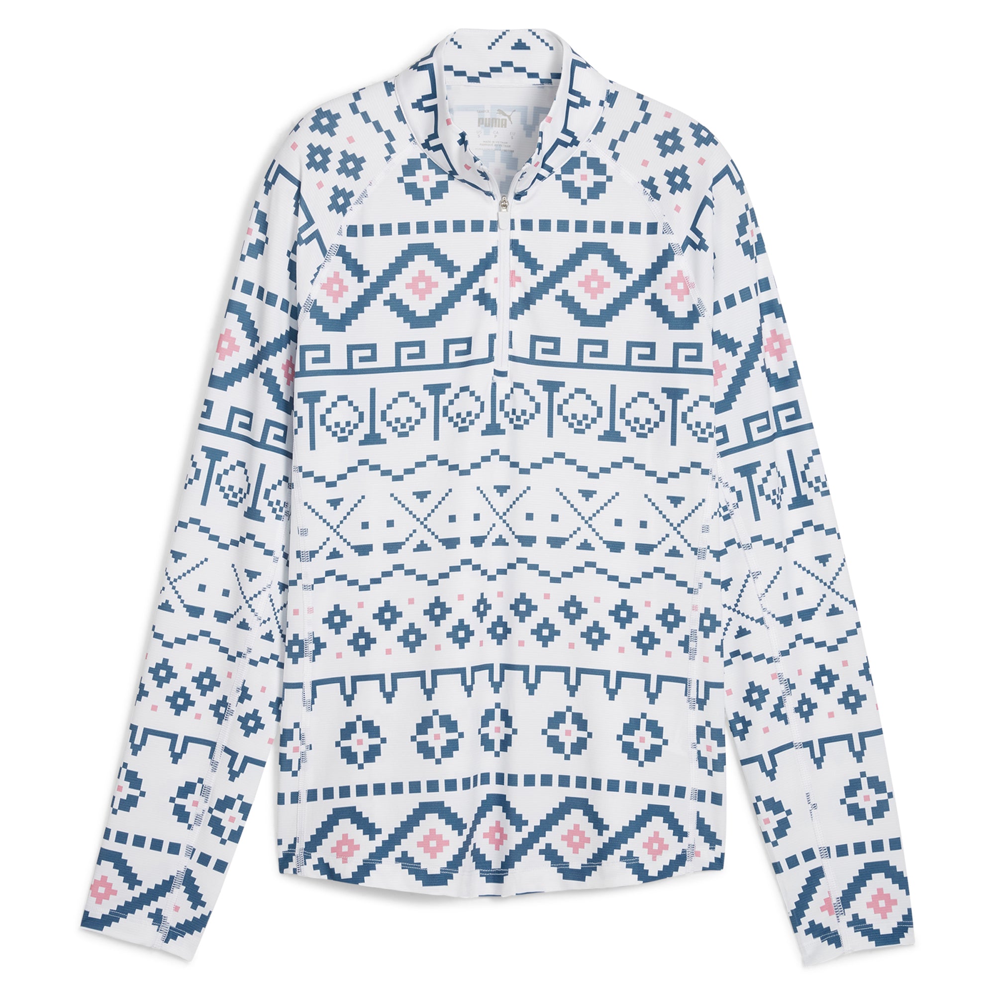 Women's Fair Isle YouV Golf 1/4 Zip Pullover - Warm Knit Sweater for Golfing & Winter Outdoor Activities | Casual Winter Wear for Women