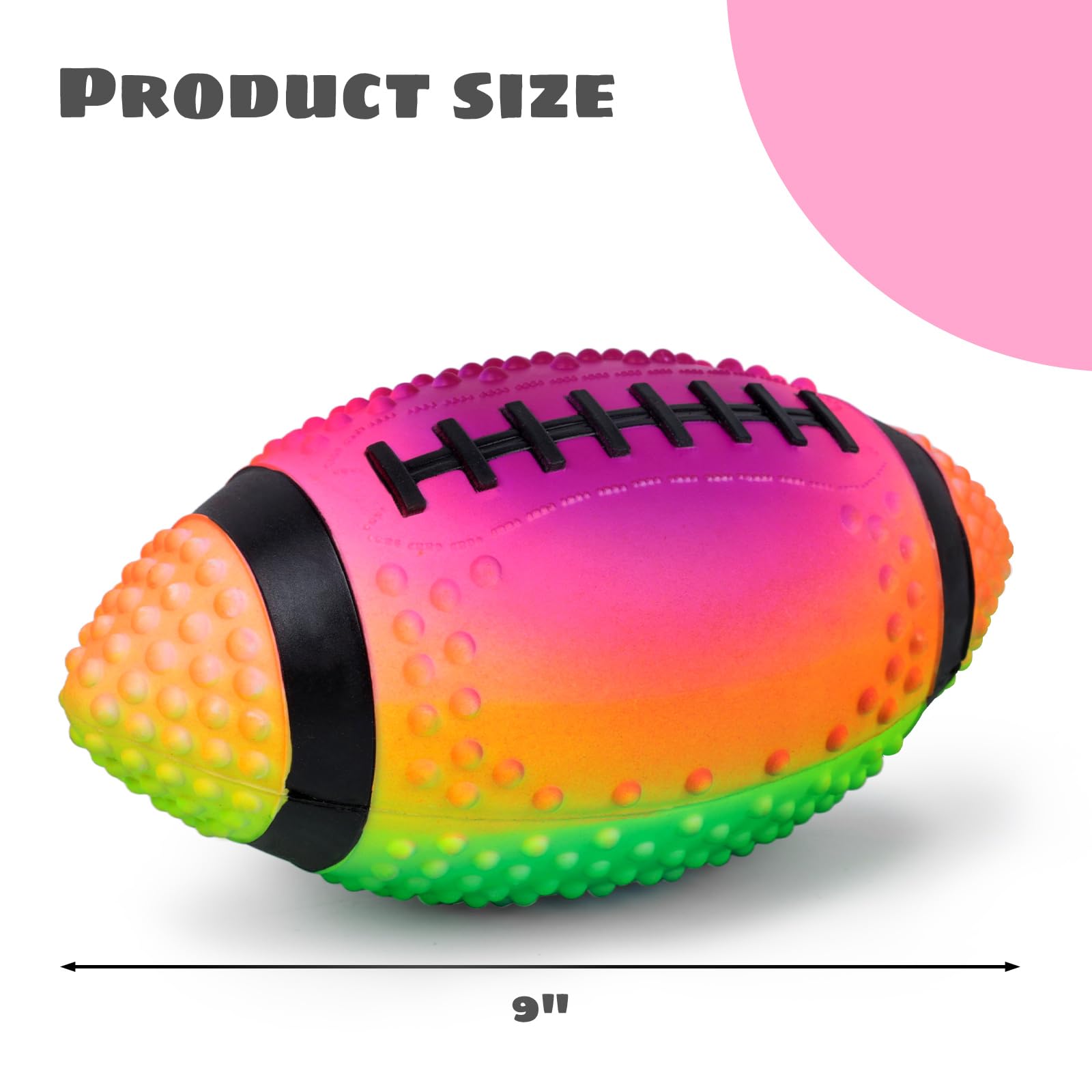 **AMOR PRESENT Inflatable Football - 9 Inch Rainbow Rubber Mini Football for Kids & Adults - Perfect for Football Parties, Outdoor Toss Games, Pet Training & Backyard Sports - Fun Gift for Birthdays & Playtime**
