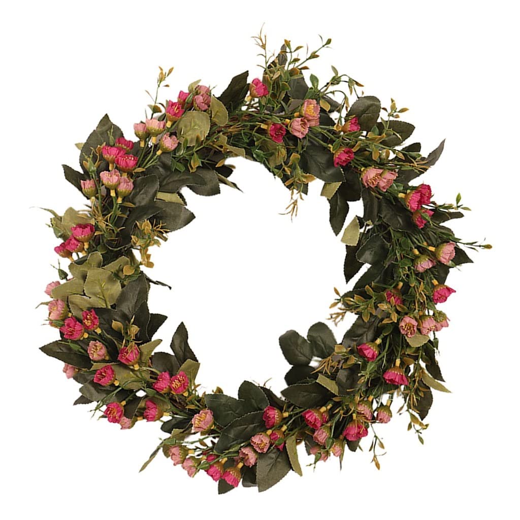 Artificial Eucalyptus Wreath - 16 Inch Green Faux Greenery Wall Hanging Decor for Front Door, Living Room, Window - Wedding, Party & Home Decoration Garland