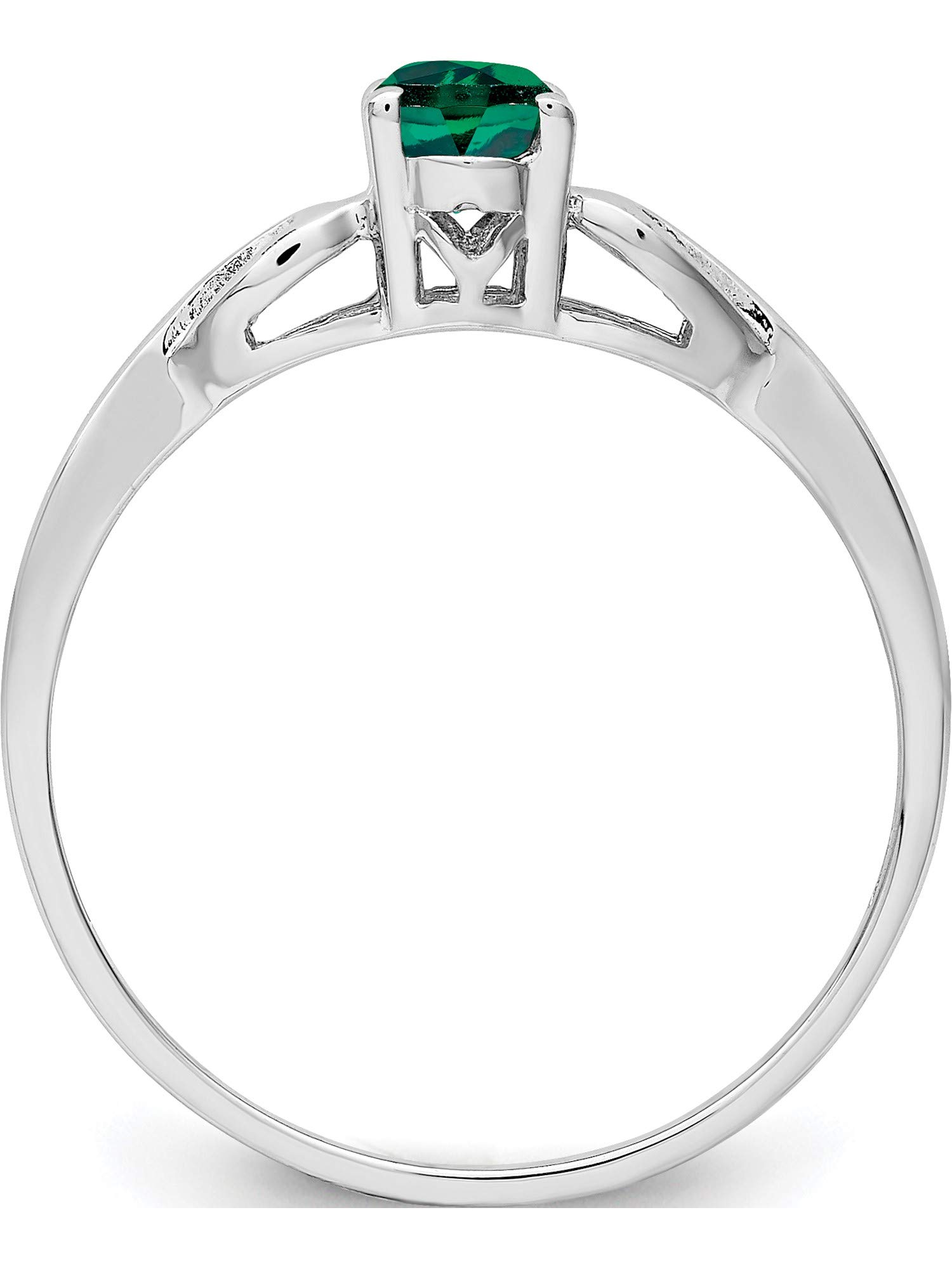 Sterling Silver Rhodium-Plated Emerald Ring for Women - Elegant Green Gemstone Jewelry Gift for Anniversary, Birthday & Special Occasions | Perfect for Everyday Wear, Date Night & Formal Events
