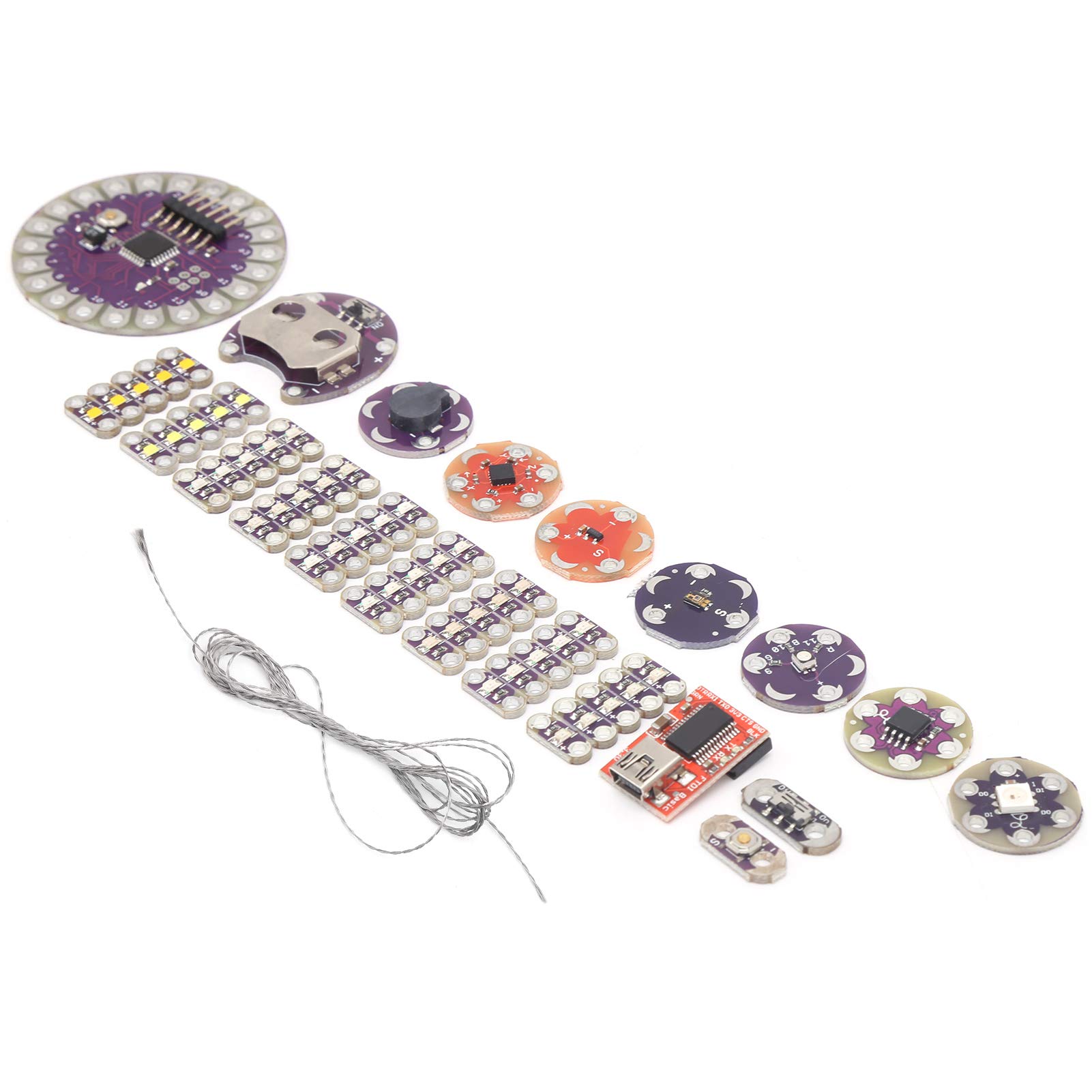 Lilypad Kit - Wearable Electronic LED & Sensor Kit with Temperature Sensor & Cable - DIY Electronics Components for STEM Projects, Fashion Tech & Interactive Wearables