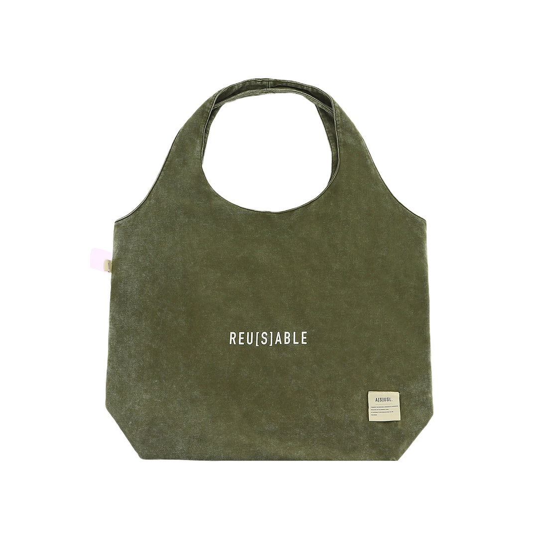 ASUSL Oversized Snow Wash Tote Bag in Green - Perfect for Grocery Shopping, Beach Trips & Everyday Carry