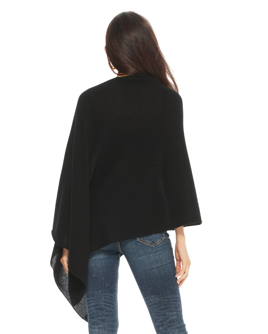 Luxury Women's Pure Cashmere Poncho - Soft & Warm Winter Wrap Shawl - Elegant Cyan Blue for Fall & Winter Fashion, Travel & Outdoor Activities