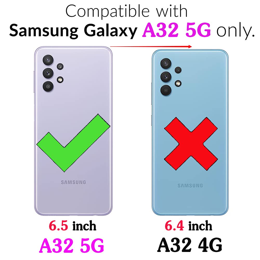**Asuwish Samsung Galaxy A32 5G Case with Tempered Glass Screen Protector – 6.5 Inch Leather Flip Cover Wallet Case with Card Holder & Stand for Galaxy A32 5G/A326U (Blue) – Perfect for Work, Travel & Daily Use**