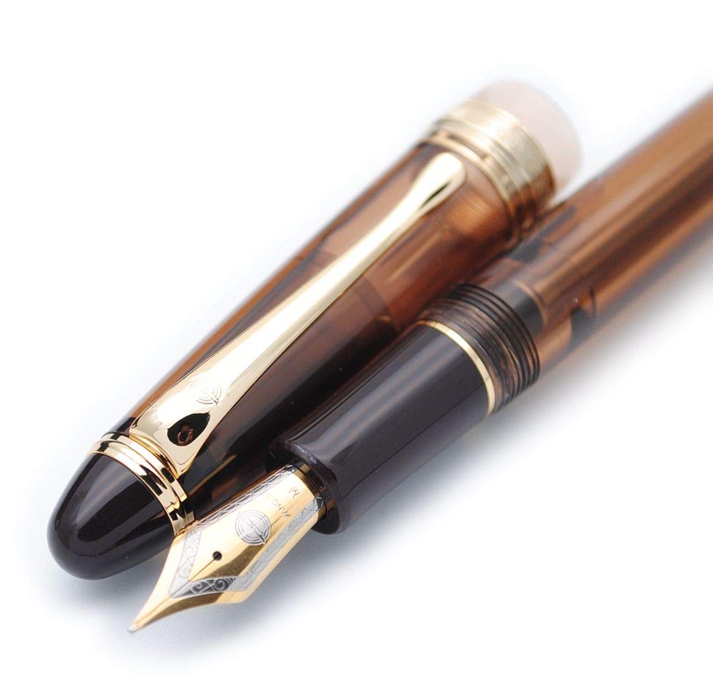 Original Vacuum Filling Fountain Pen - 0.7mm Medium Nib (Brown) for Office & Calligraphy