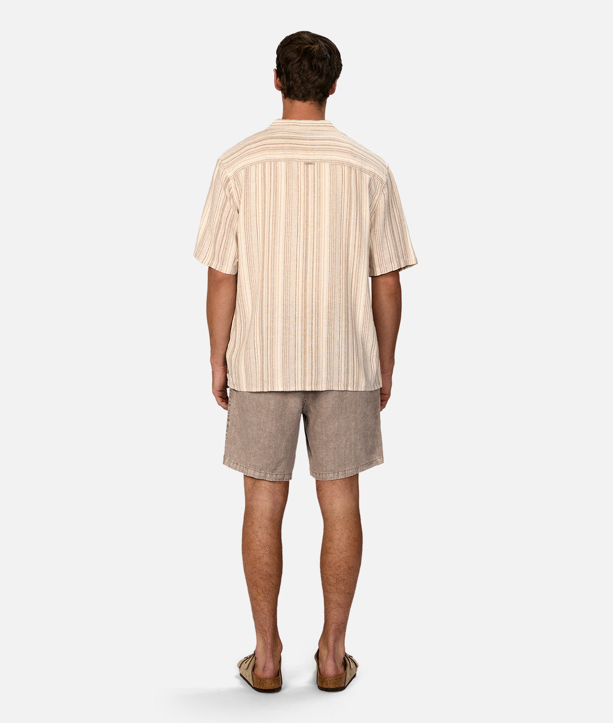 Stefano Linen Short Sleeve Shirt for Men - Lightweight & Breathable Brown Multi Checkered Pattern - Perfect for Summer, Casual Wear & Beach Vacation