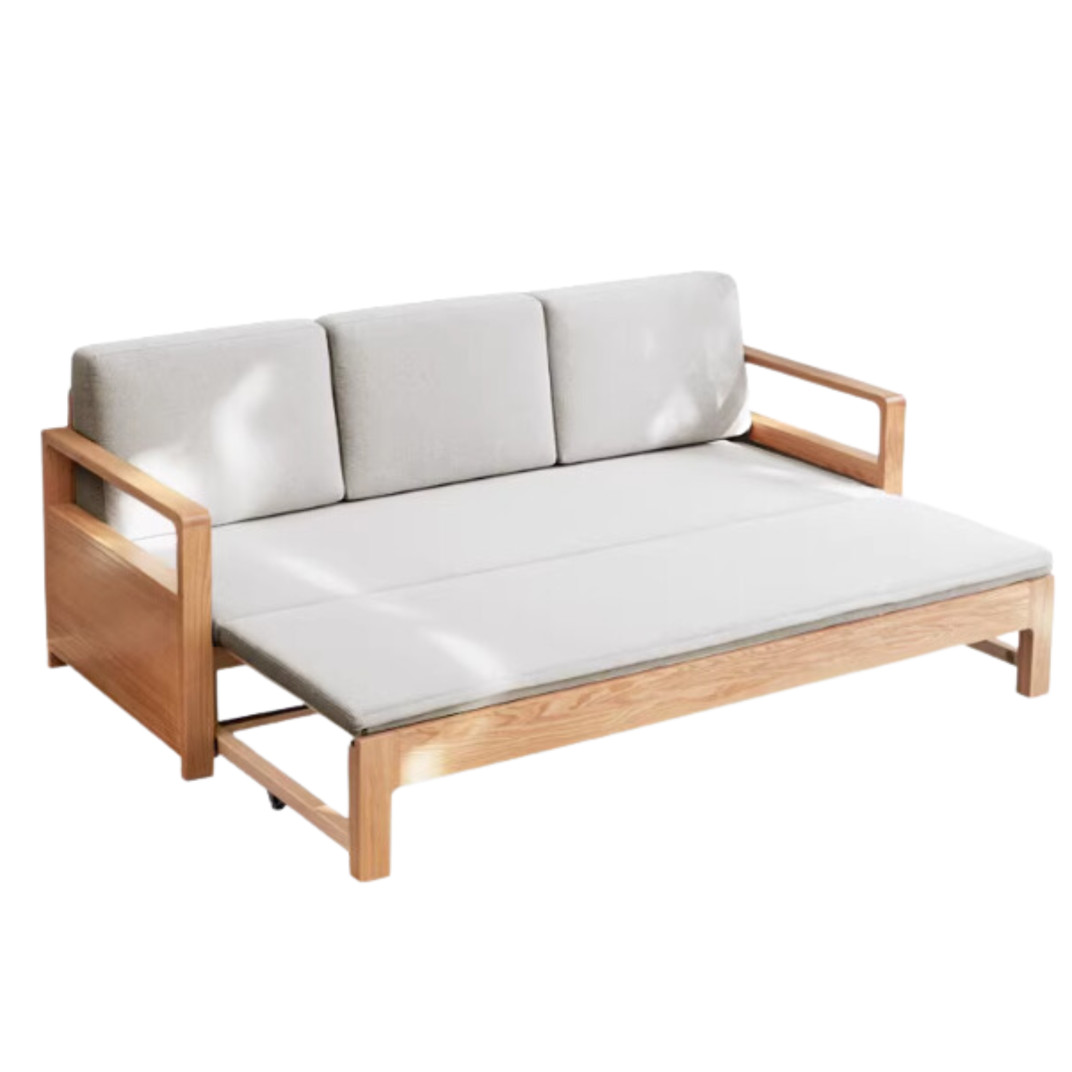 84.2х33-56.2х27.5 inch / 214х84-143х70сm / Natural Wood color white color / sofa bed