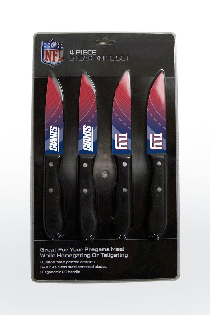 Premium NFL Themed Steak Knives Set - Unisex Stainless Steel Steak Knives for Meat Cutting - Perfect for Game Day BBQs, Tailgating & Sports Fan Gifts