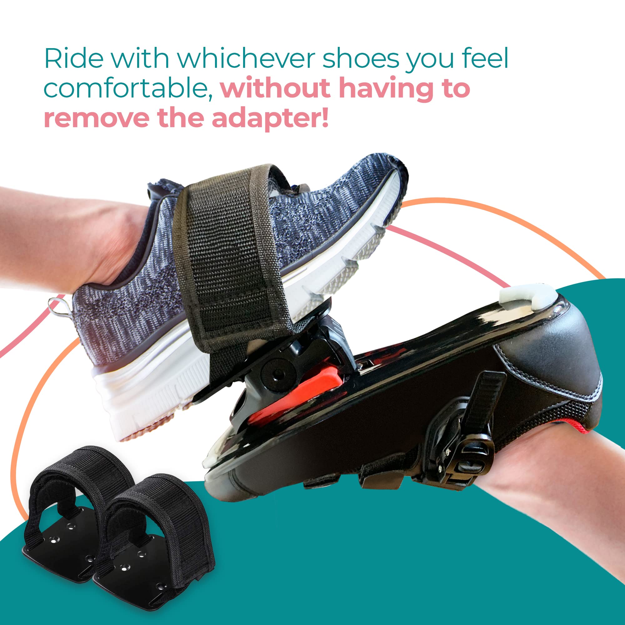 Peloton Bike Toe Cages & Clips - Compatible with Peloton Bike/Bike+ - Use Regular Sneakers - Secure Shoe Cage Pedal Converter for Indoor Cycling - Perfect for Home Workouts & Spinning Classes