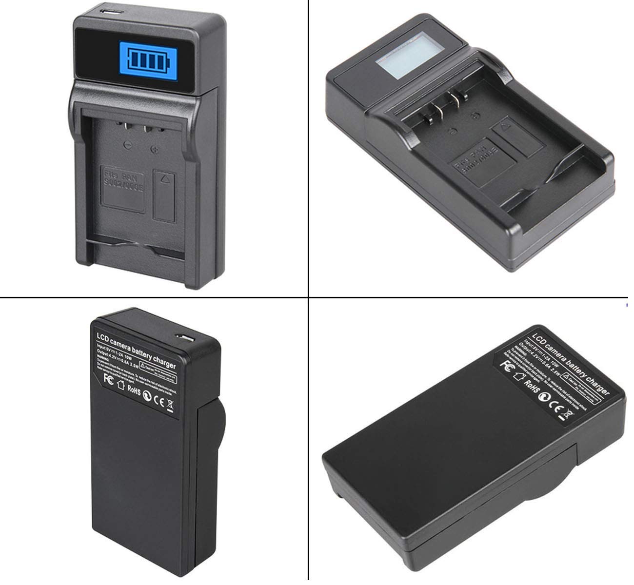 Original LCD USB Battery Charger for Panasonic SDR-H40P/PC SDR-H50P/PC SDR-H60P/PC SDR-H80P/PC SDR-H90P/PC Camcorders - Perfect for Travel Vlogging & Home Video Recording