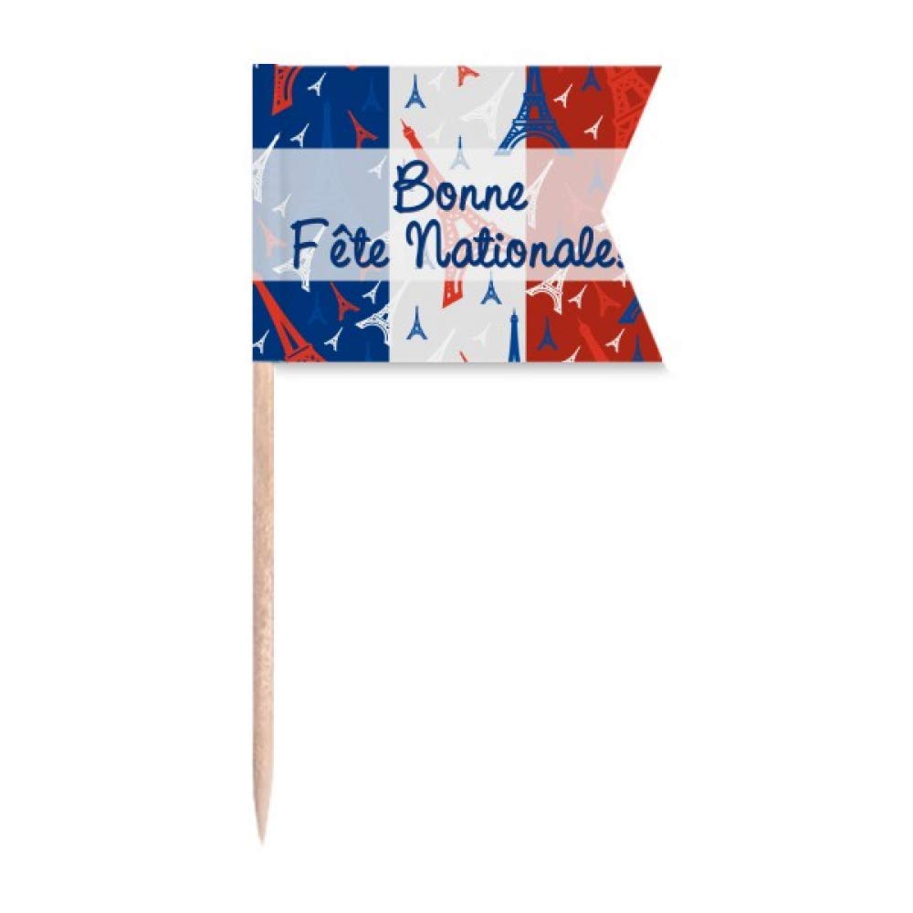 Eiffel Tower Toothpick Flags for Party Cake & Cheese Plates - France Landmark Decor