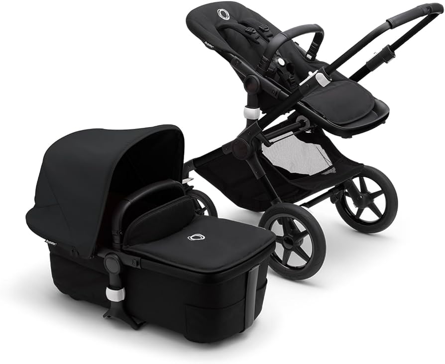 Bugaboo Fox3 Stroller - Black & Midnight Black | Lightweight, Compact & Durable Baby Stroller for Urban Travel & Outdoor Adventures