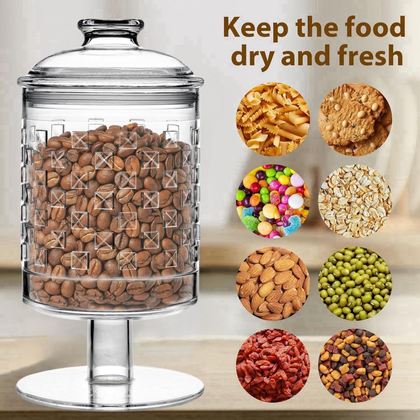 44 oz Clear Acrylic Candy Jars with Lids - BPA-Free Decorative Apothecary Cookie Jars for Candy Buffet, Nuts, Chocolate, Biscuits & Tea Storage - Perfect for Kitchen, Pantry, Party Decor & Gift Packaging
