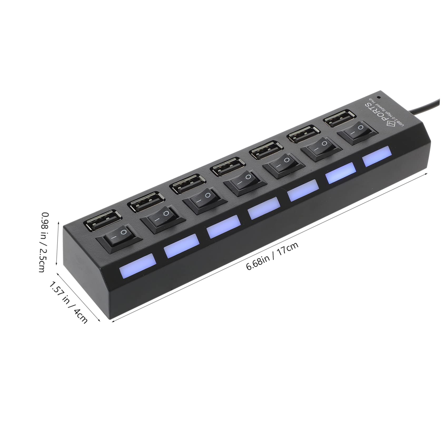 HOMSFOU 2-Port USB Hub Splitter - 7-in-1 USB Expansion Adapter for Laptop, PC, MacBook - Extra USB Ports for Charging, Data Transfer, Keyboard, Mouse, Flash Drives - Perfect for Home Office & Travel Use