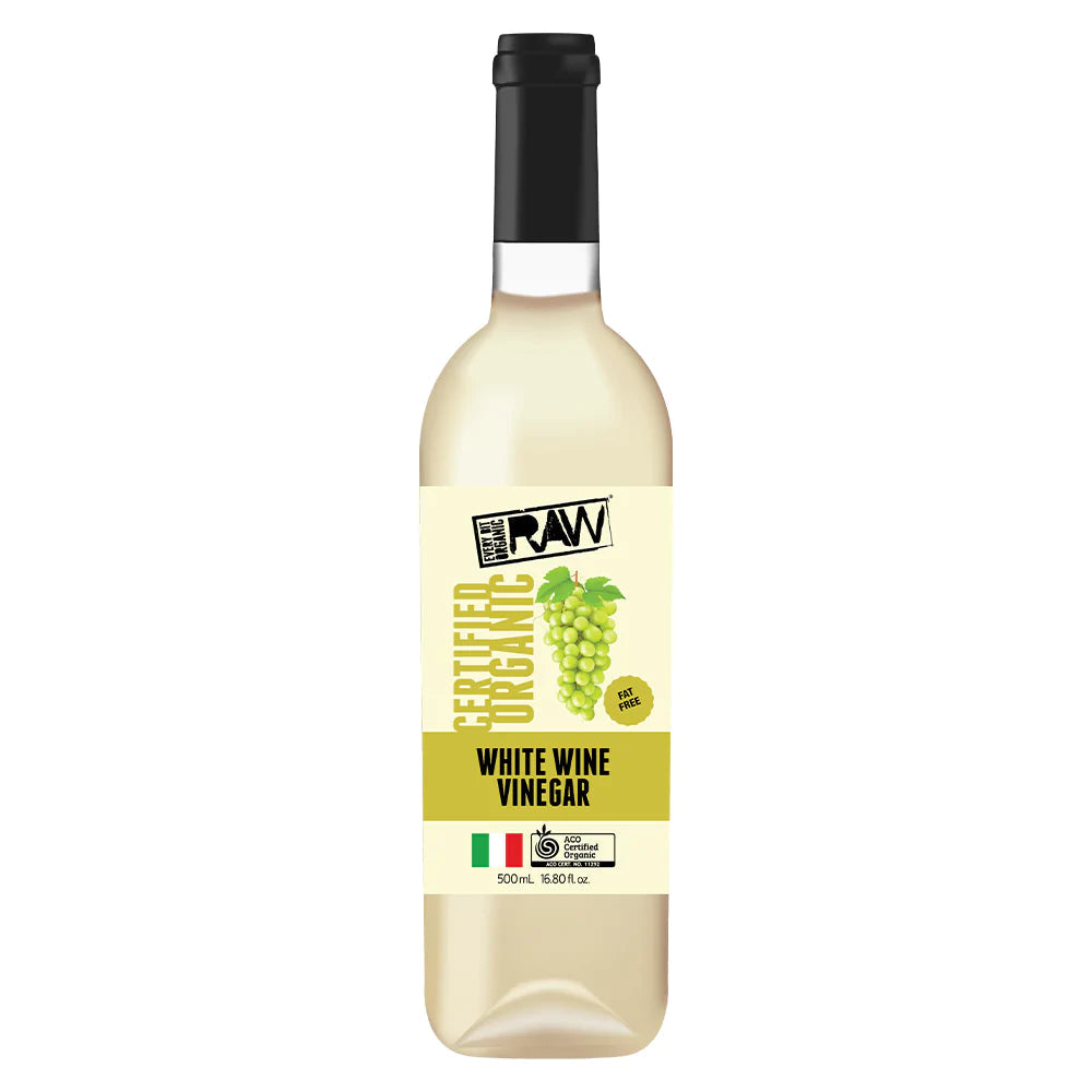 Organic Raw White Wine Vinegar - All-Natural, Unfiltered & Unpasteurized | Perfect for Salad Dressings, Marinades & Homemade Cleaning Solutions