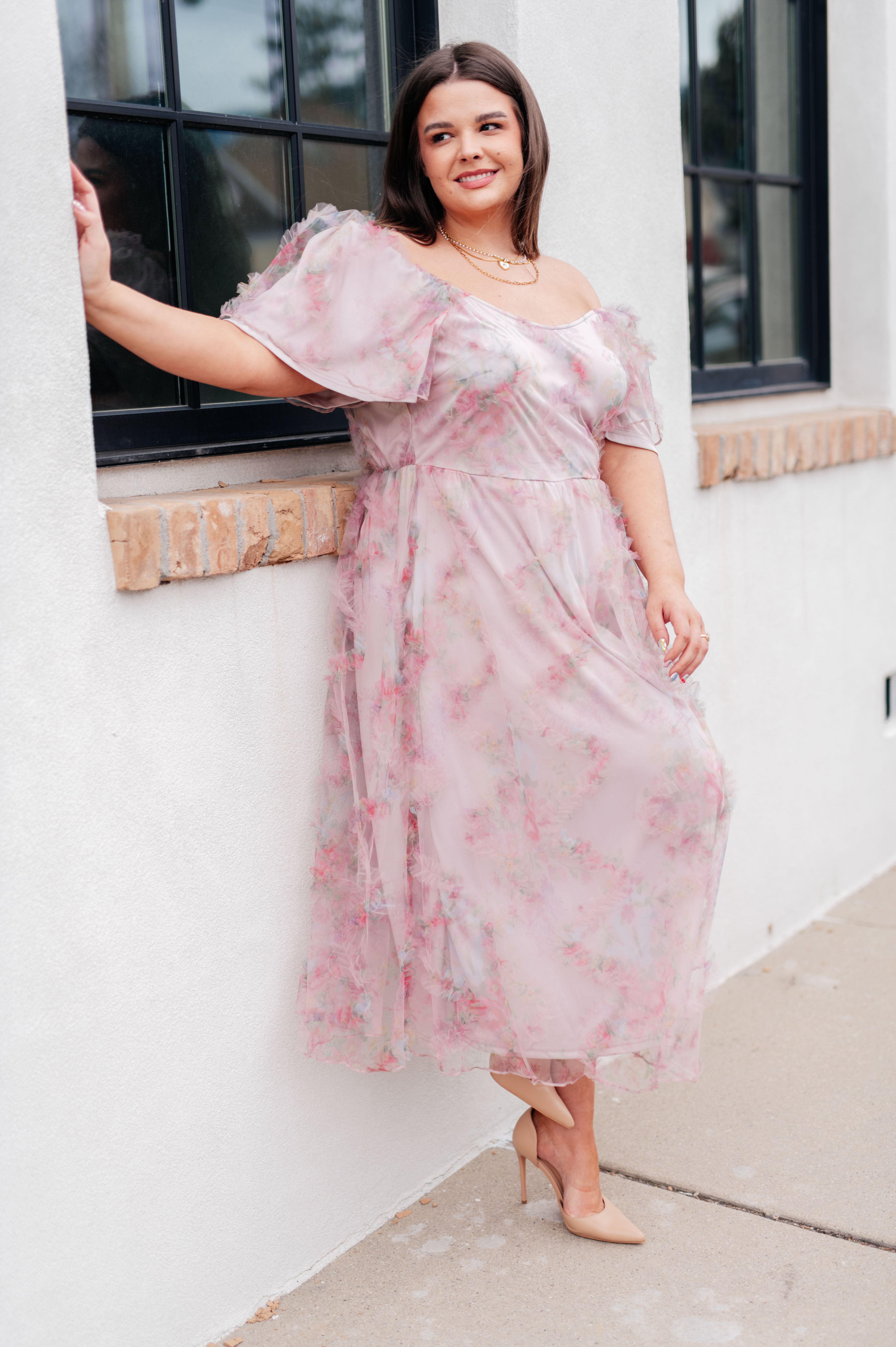 My Little Songbird Fluttersleeve Dress - Elegant Flutter Sleeve Summer Dress for Women | Perfect for Weddings, Parties & Special Occasions