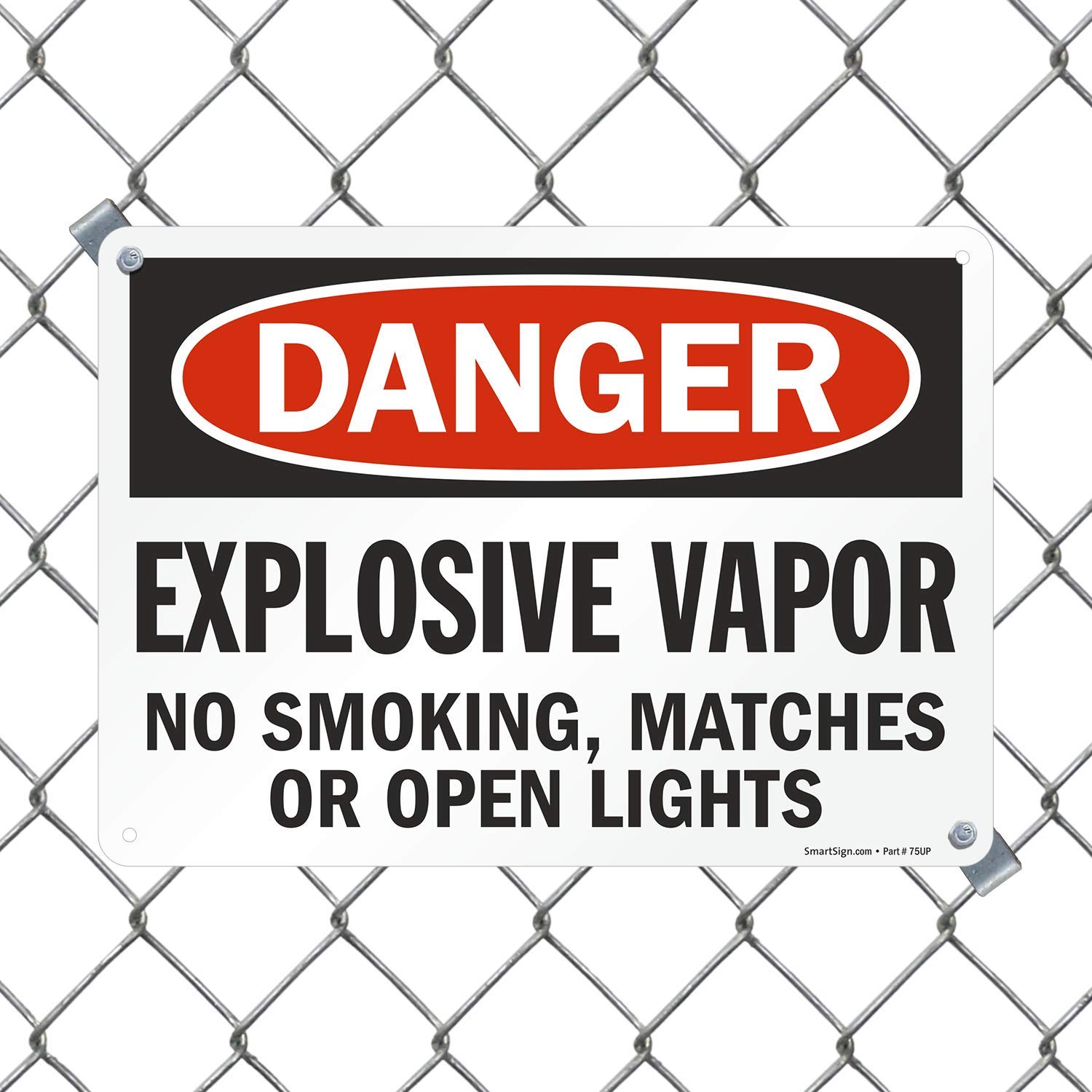 Danger - Explosive Vapor No Smoking Sign | 10x14 Inch OSHA Compliant Warning Sign | Digital Print on 55 Mil HDPE Plastic | Red Black & White Safety Sign for Gas Stations, Chemical Plants & Industrial Areas