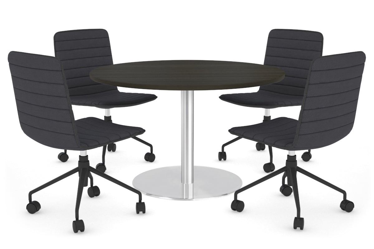 Premium Round Meeting Table with Sapphire Disc Base - 39.4 Inch Diameter - Ideal for Conference Rooms, Offices & Collaborative Workspaces