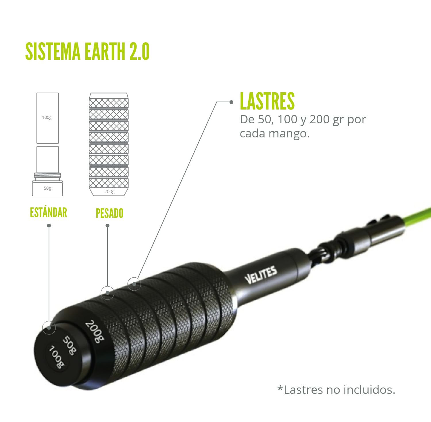 Velites Weighted Jump Rope for Cross Training, Boxing, MMA & Fitness - Adjustable Aluminum Skipping Rope for Home Gym, Cardio & Weight Loss - Perfect for Athletes & Beginners