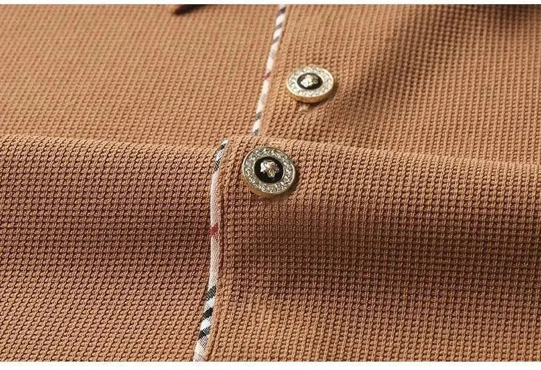 Men's Long Sleeve Polo Shirt - Comfortable Cotton Blend Casual Button Down Shirt for Business, Golf & Everyday Wear