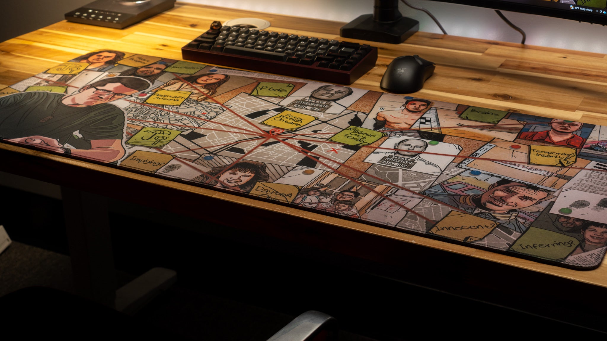 Just Interrogations 2023 Limited Edition Gaming Desk Mat XL - Official Case File Content Creator Collaboration - Perfect for Streamers & Tabletop Gamers