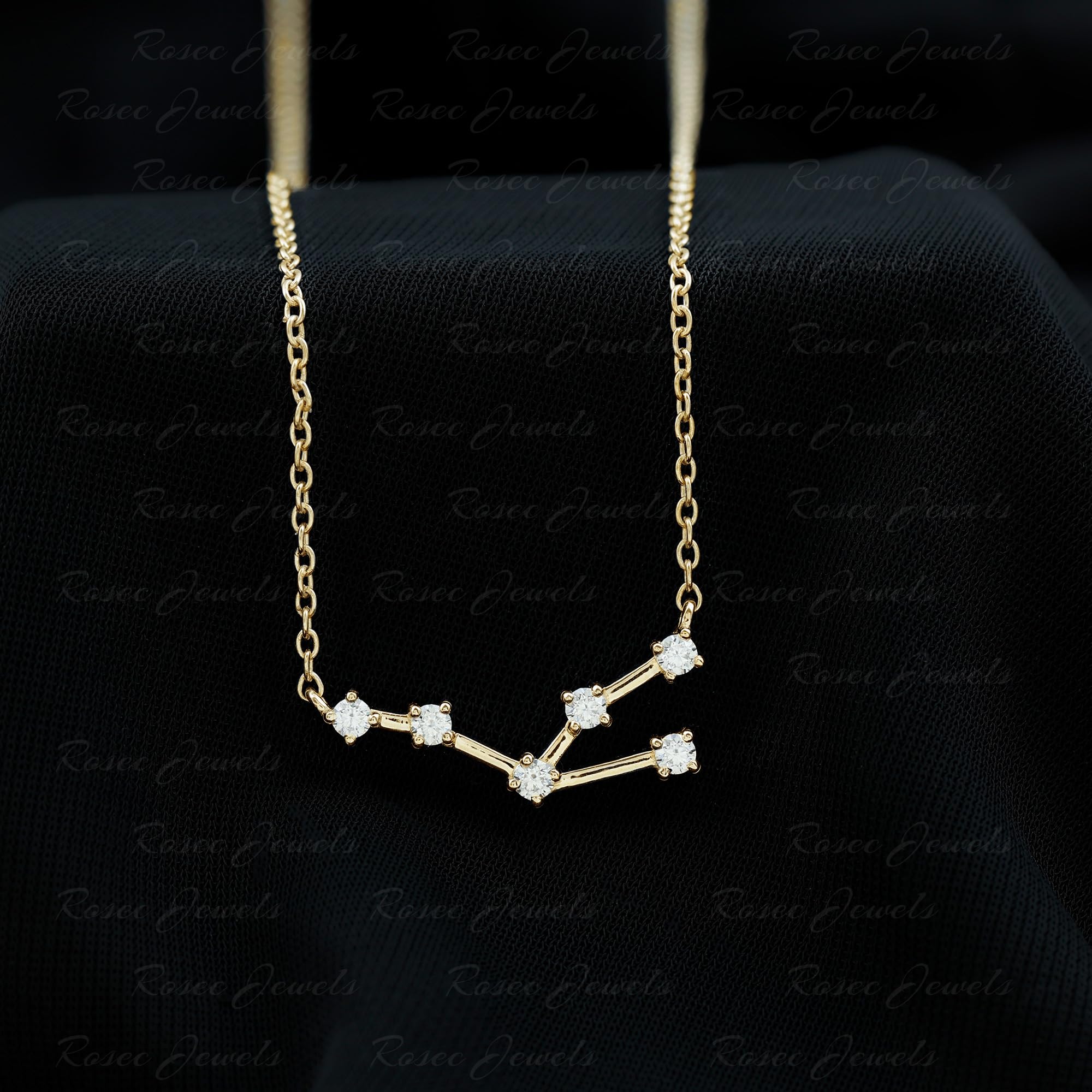 Taurus Constellation Moissanite Pendant Necklace - 925 Sterling Silver Zodiac Jewelry for Women | Perfect Birthday, Graduation Gift for Her | Elegant Everyday Wear & Special Occasion Jewelry