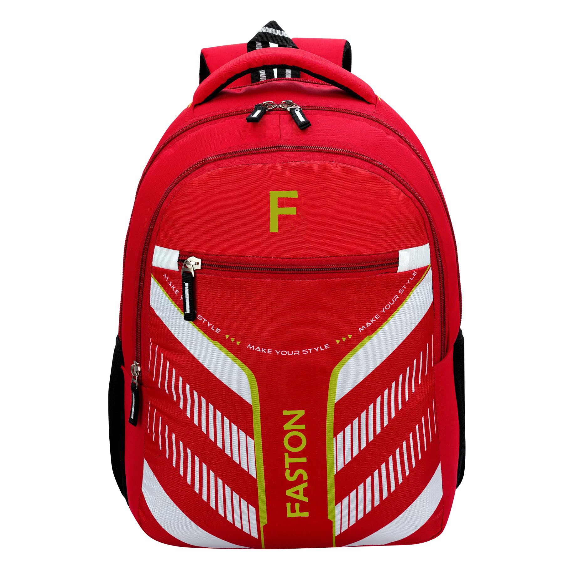 FASTON Waterproof Backpack for School, College, Work & Travel - Lightweight Durable Laptop Bag for Men, Women, Teens & Students - Perfect for Daily Commute, Hiking & Outdoor Activities (Red)
